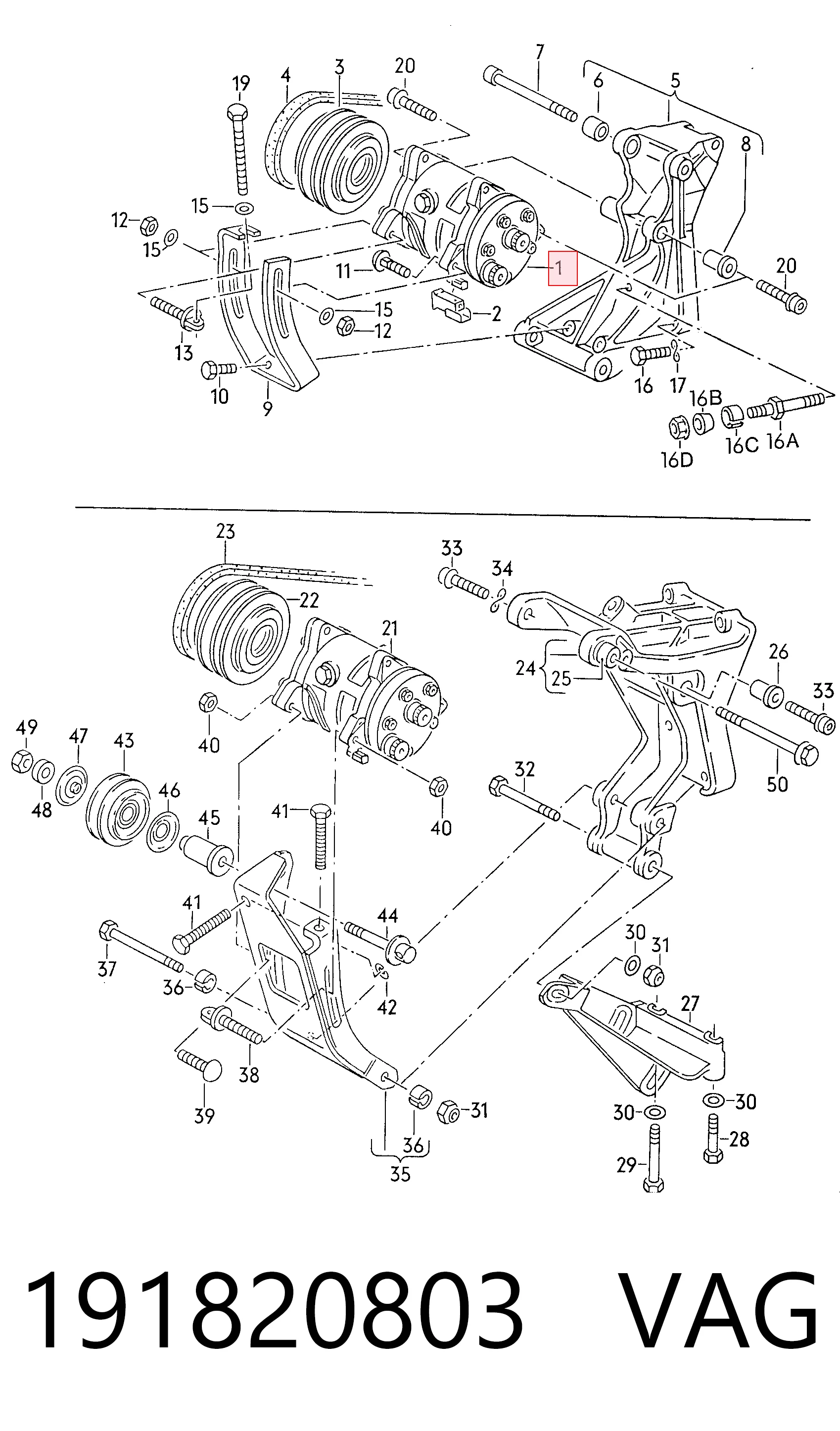  Sprężarka klimatyzacji Volkswagen Golf 2