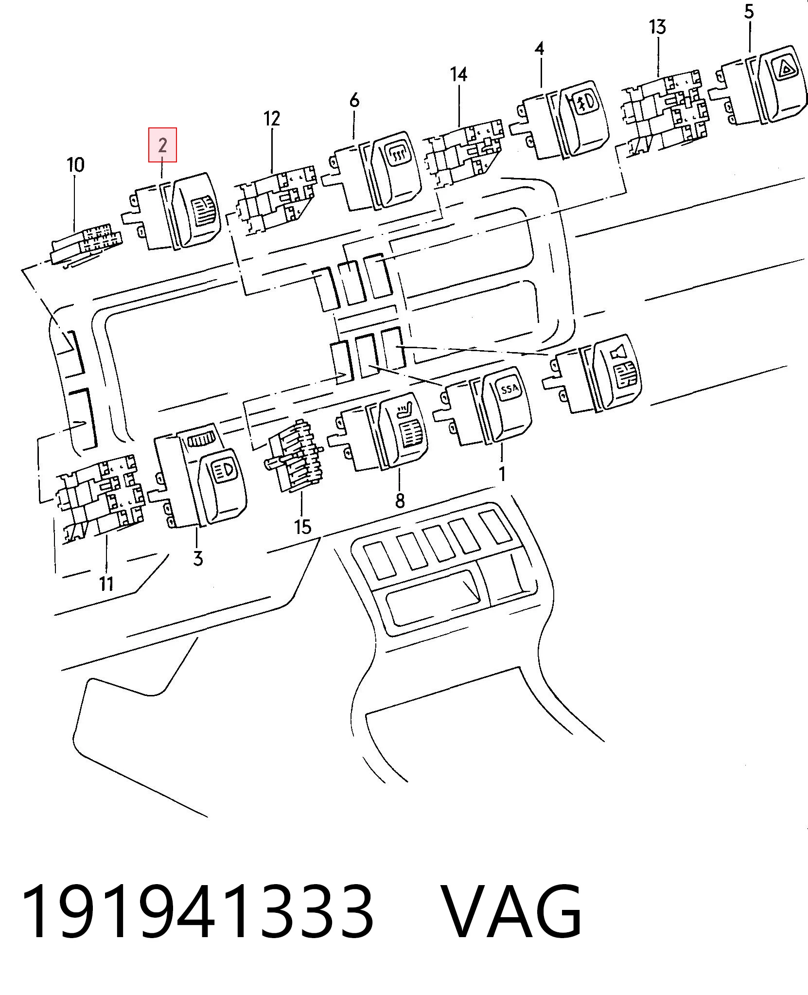 Korektor swiatel do Volkswagen Golf II 19E, 1G1