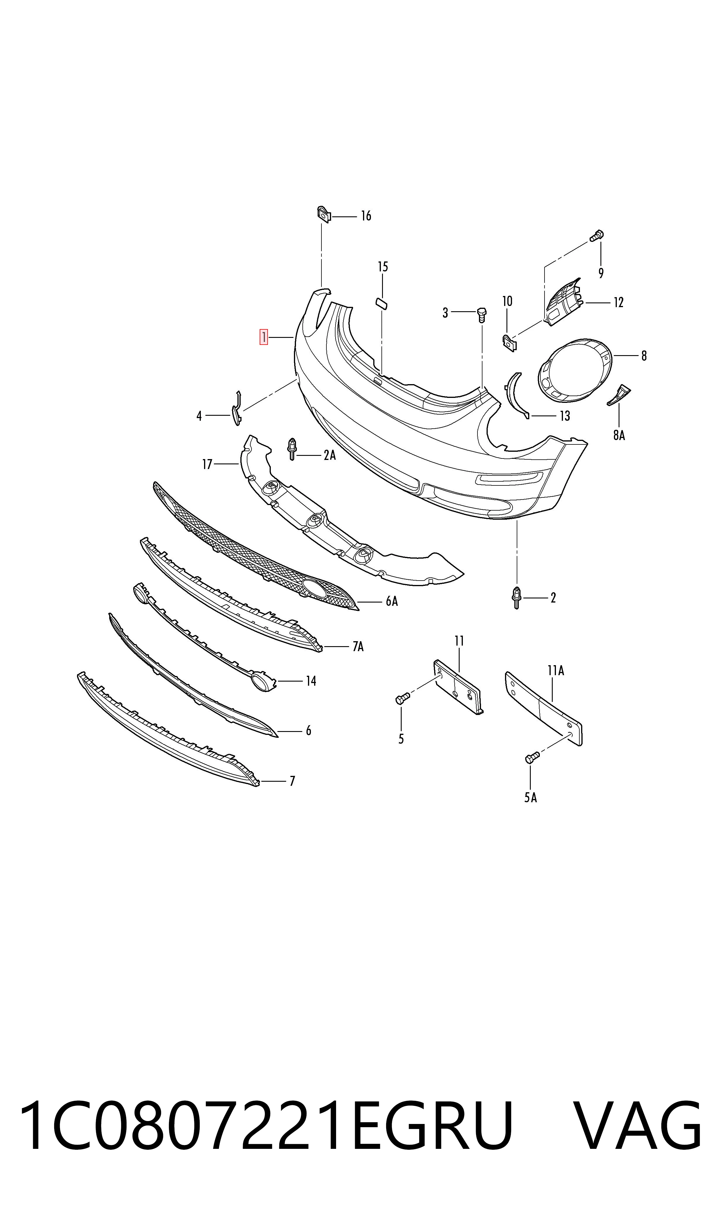 Zderzak przedni do Volkswagen Beetle  9C1, 1C1, 9G1