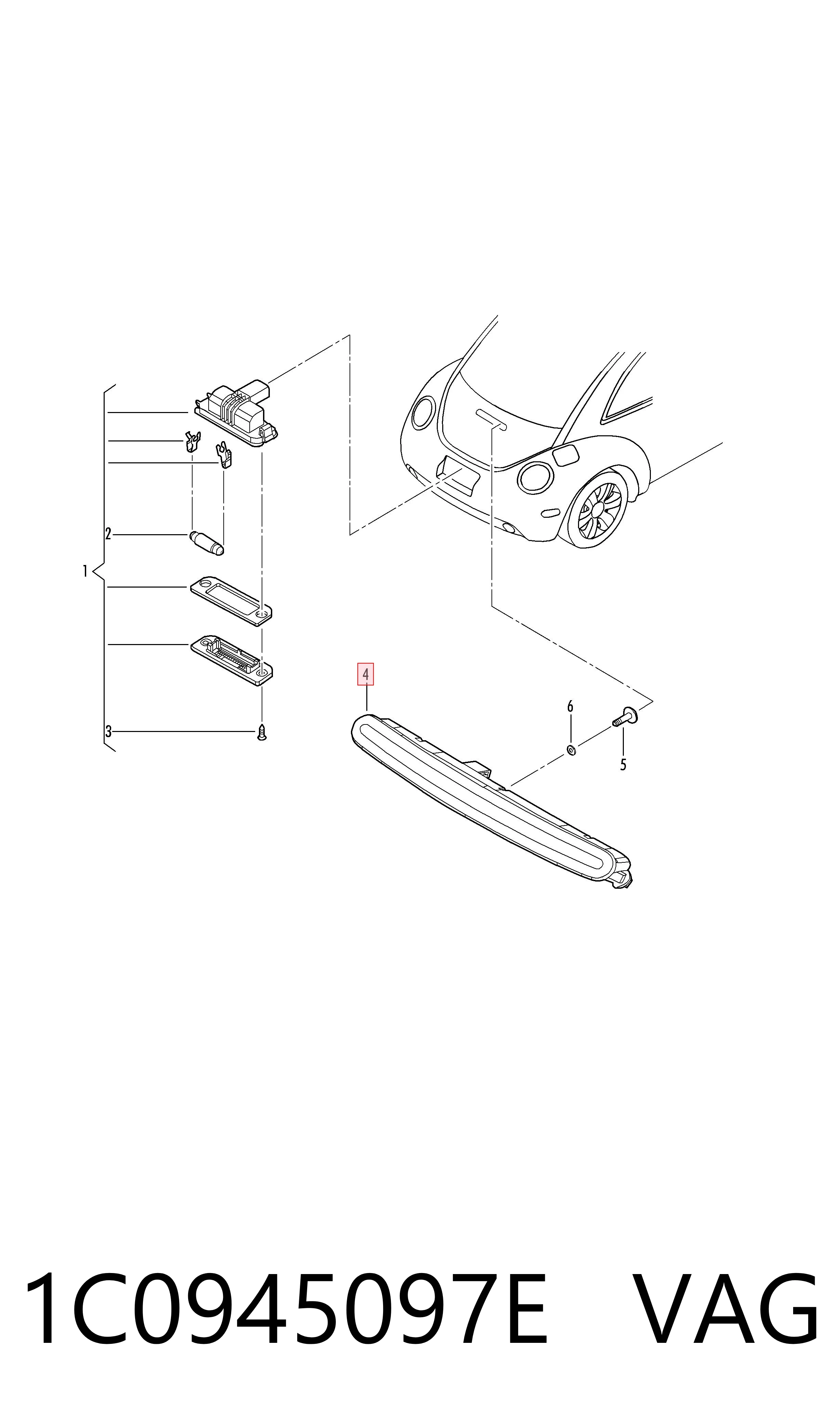 1C0945097E VAG Lampa stop tylna dodatkowa