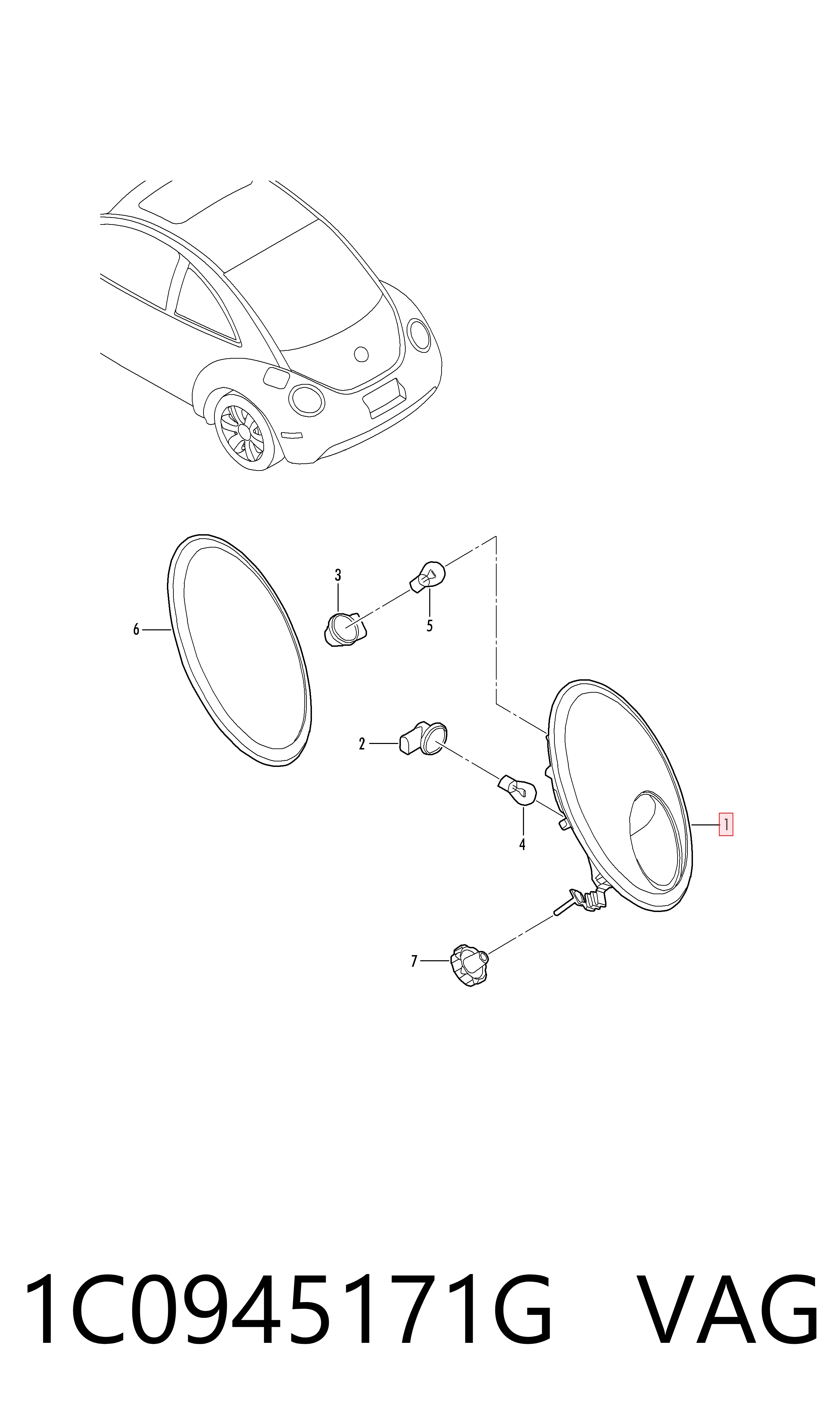 Lampa zespolona tylna lewa Volkswagen Beetle 