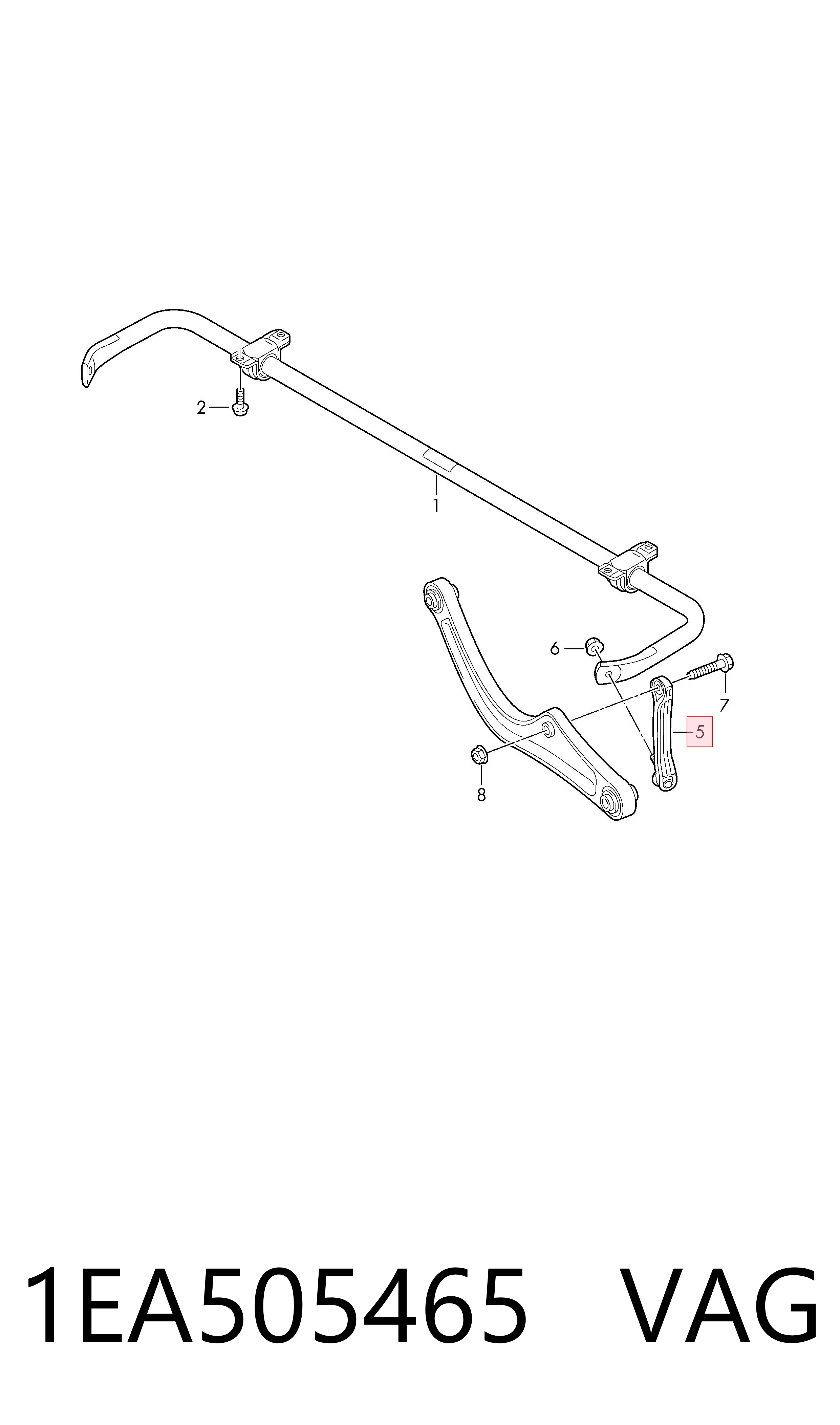 1EA505465 VAG Łącznik stabilizatora tylnego lewy
