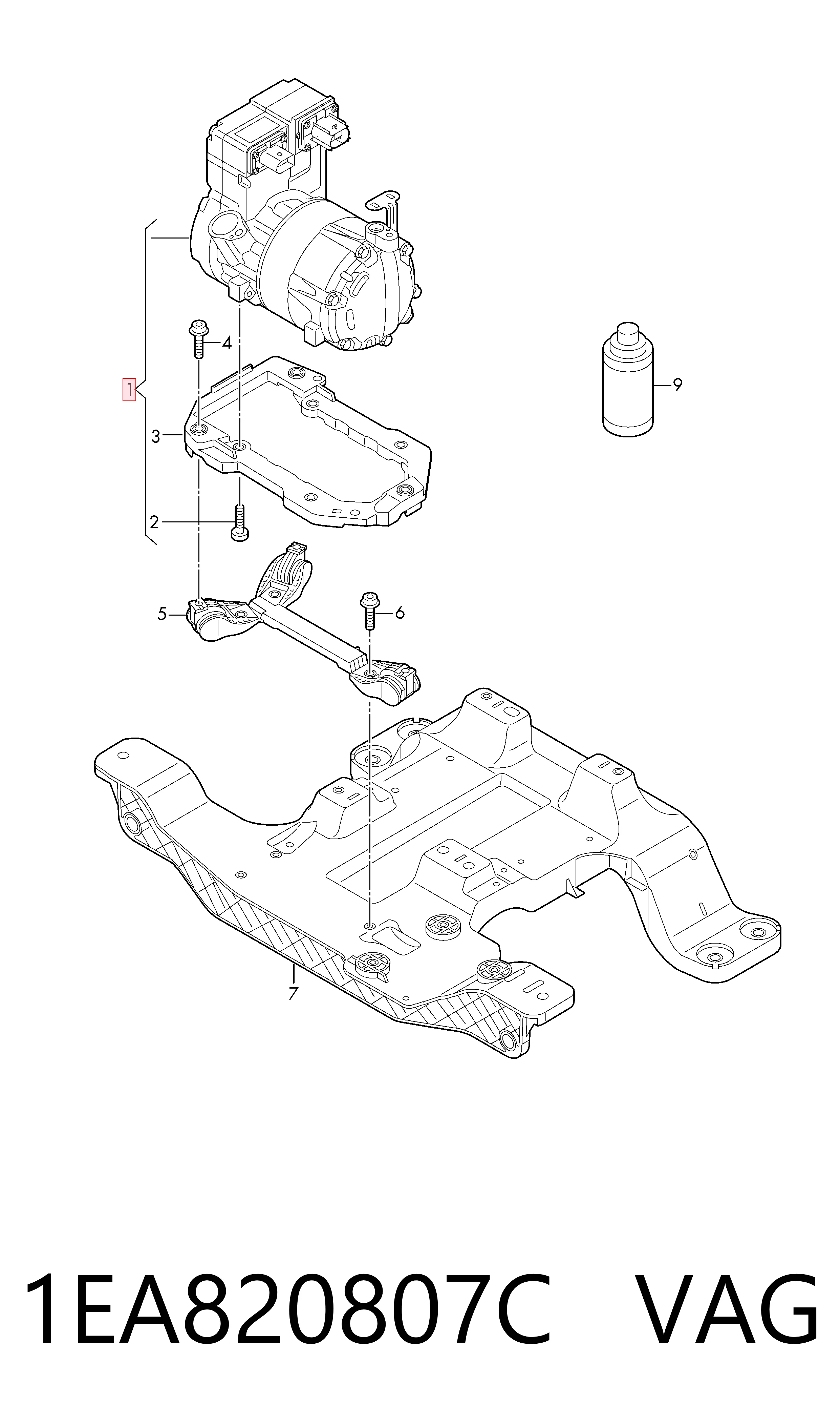 1EA820807C VAG Sprężarka klimatyzacji
