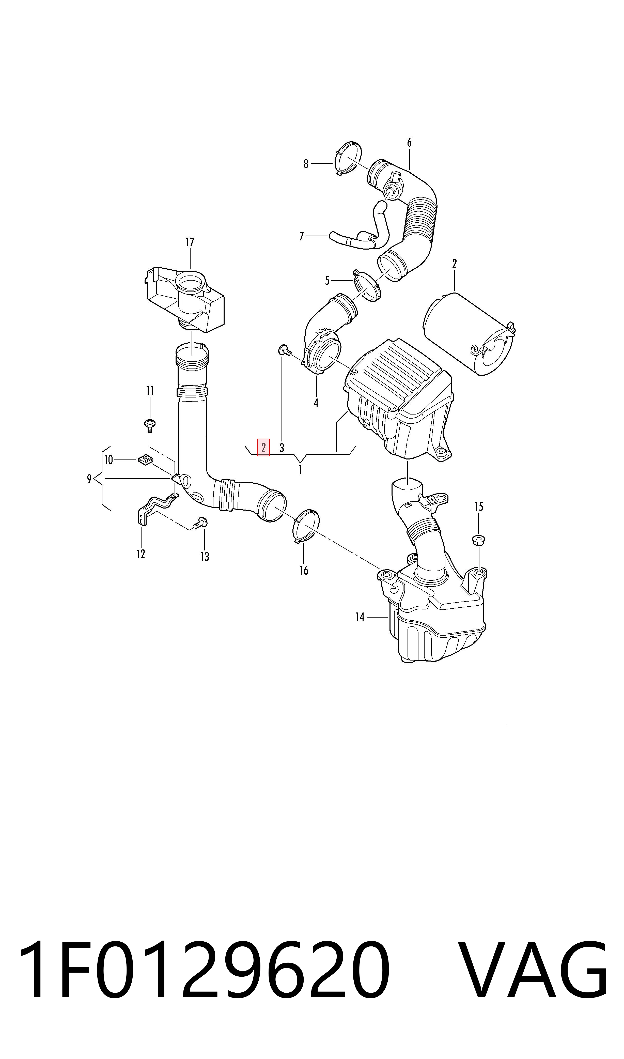 1F0129620 VAG Filtr powietrza