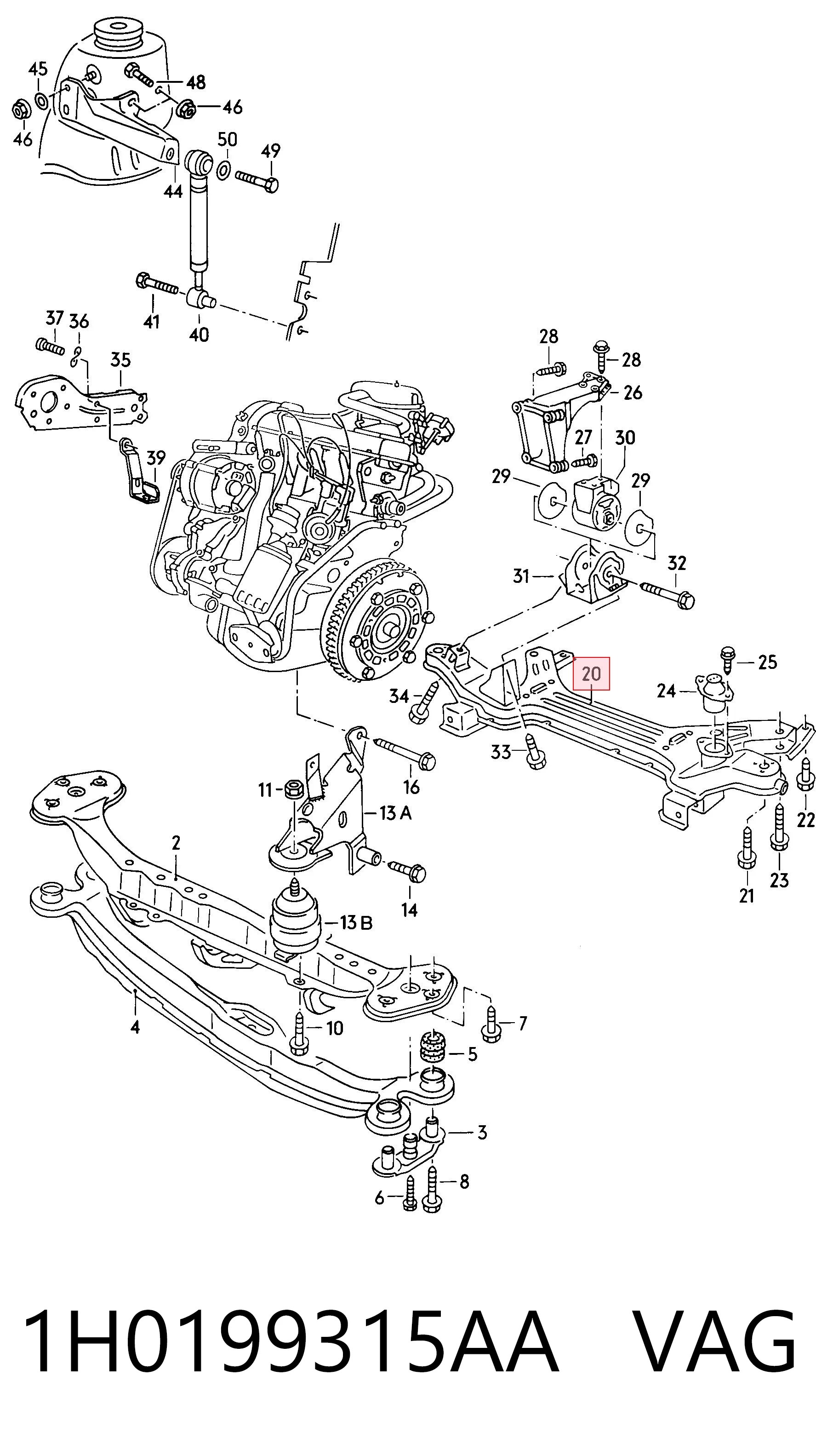 Korpus osi przedniej Volkswagen Golf III hatchback (1H1) (1989 - 2000) cena, od 149,64 USD