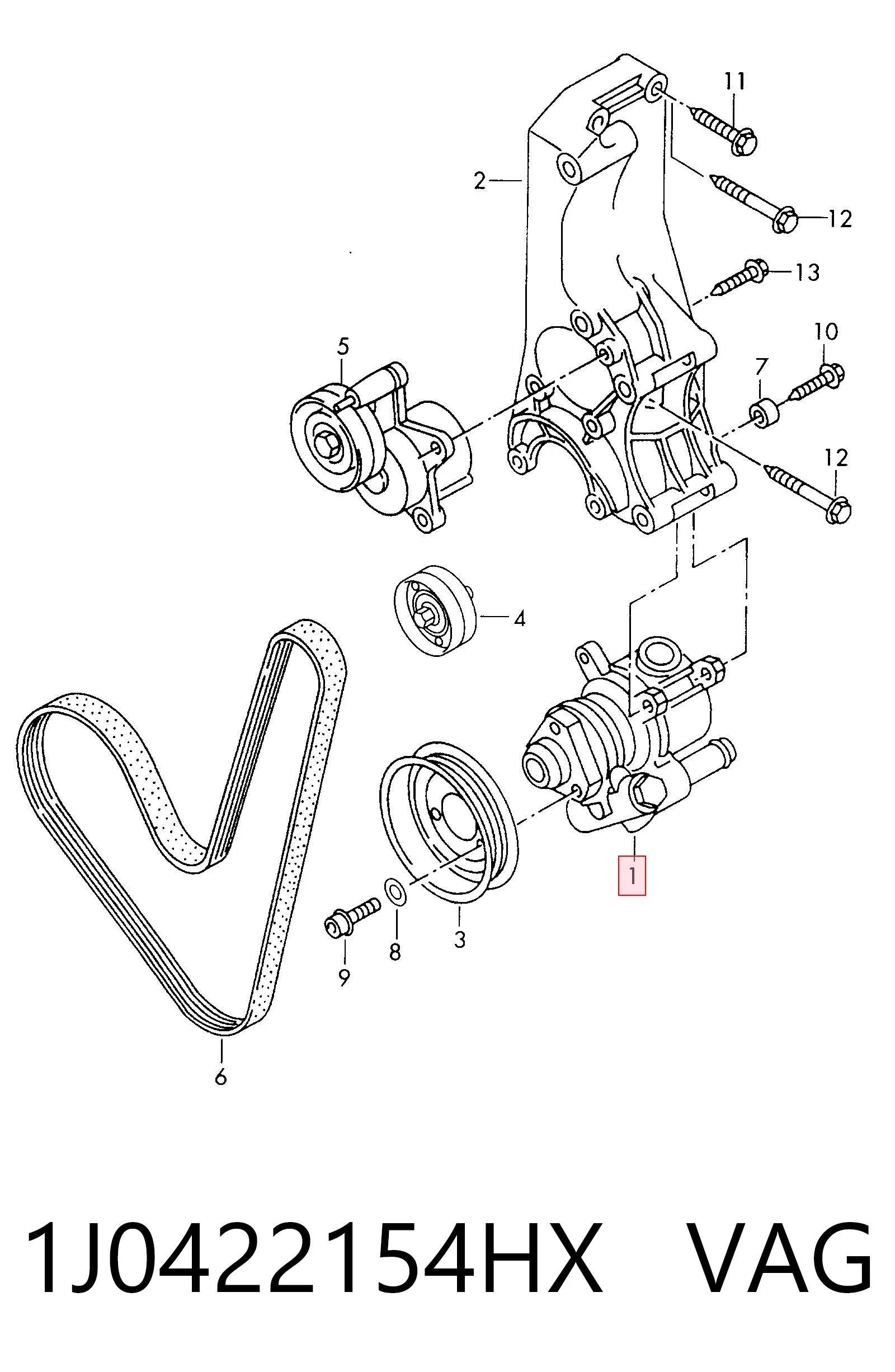 Pompa wspomagania hydraulicznego kierownicy VAG 1J0422154HX cena, od 112,02 USD