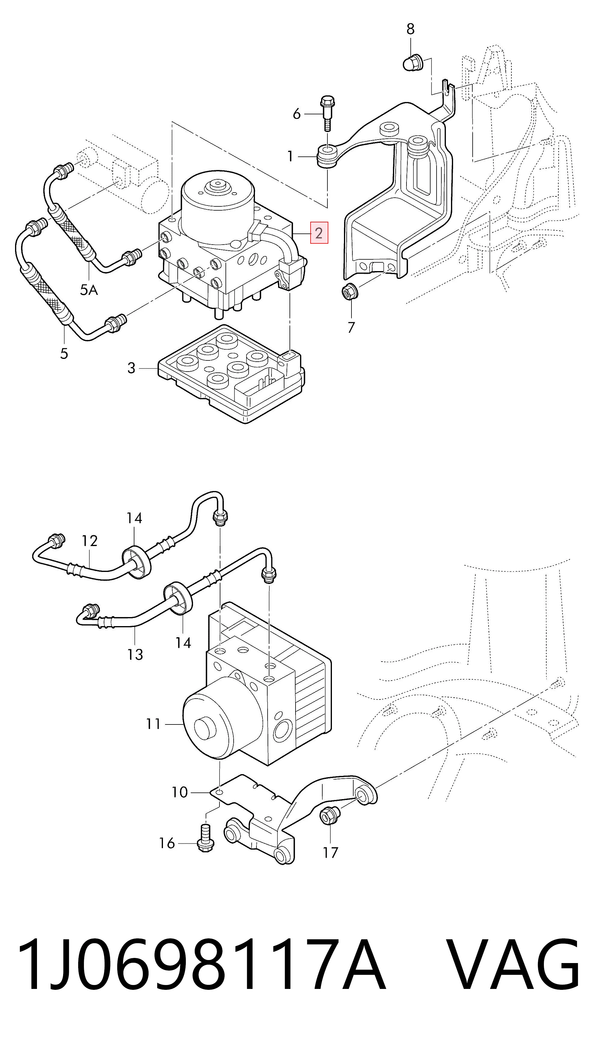 1J0698117A VAG Sterownik ABS  hydrauliczny