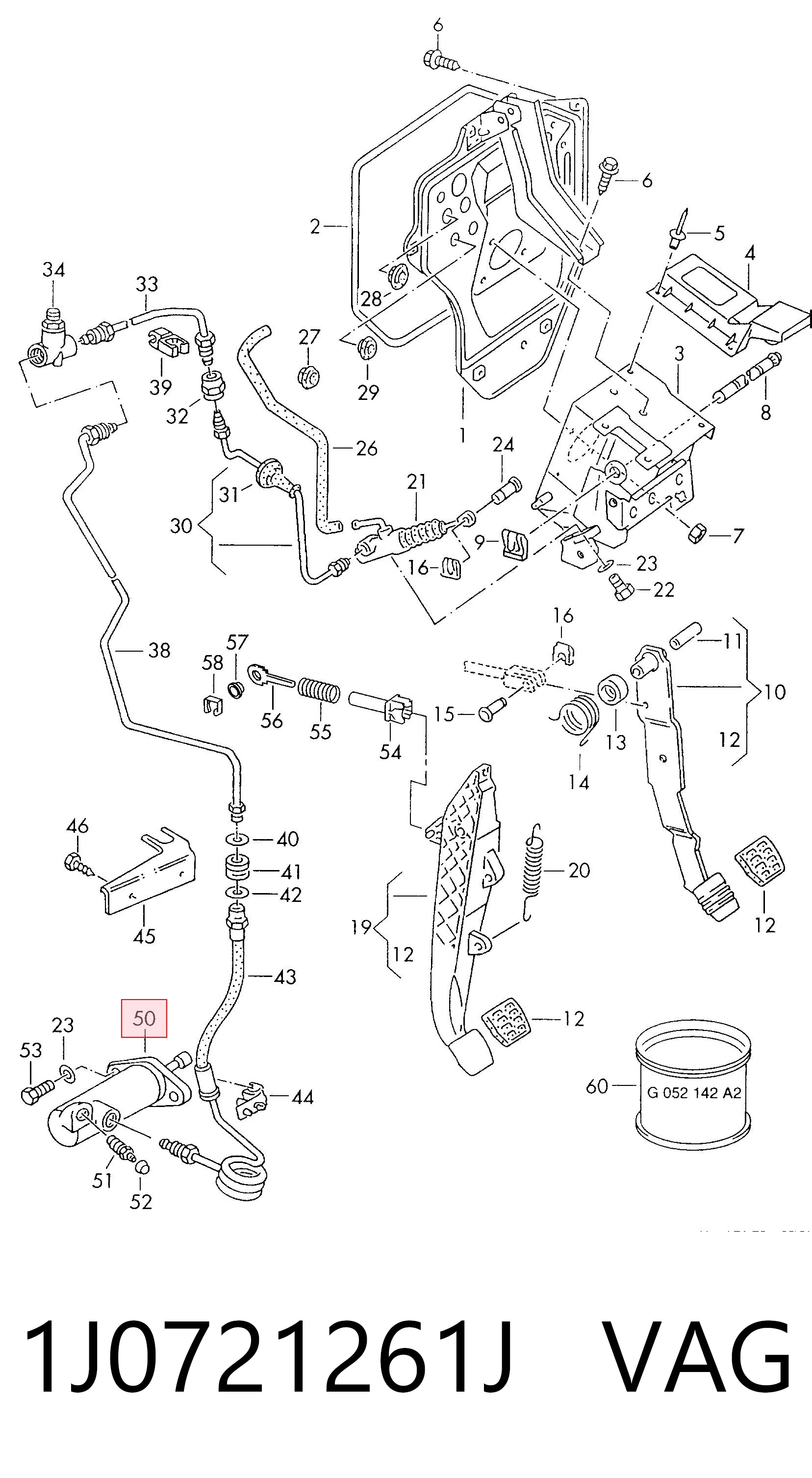 1J0721261J VAG Cylinder roboczy sprzęgła