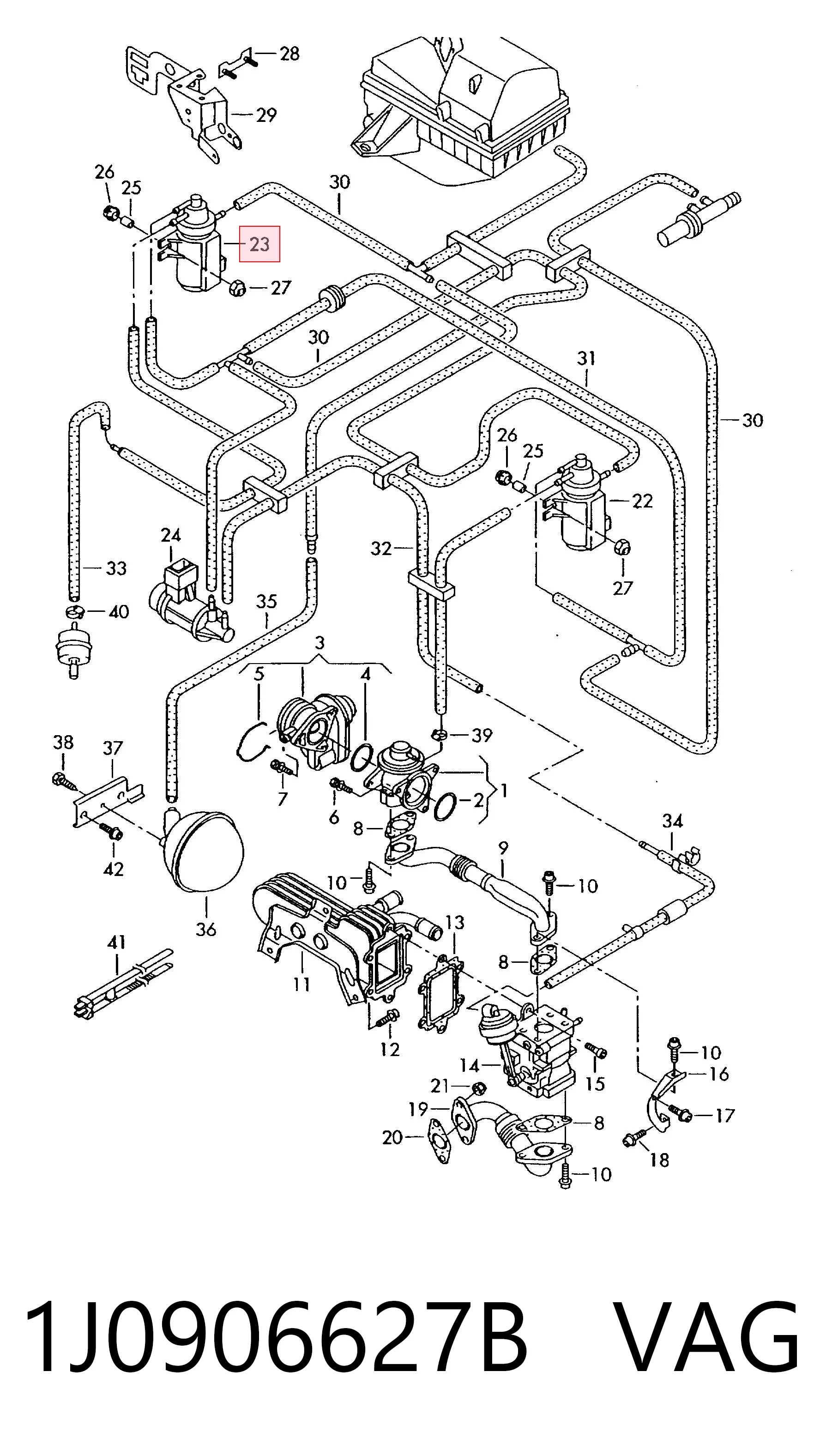 1J0906627B VAG Zawór elektromagnetyczny regulacji klapy EGR