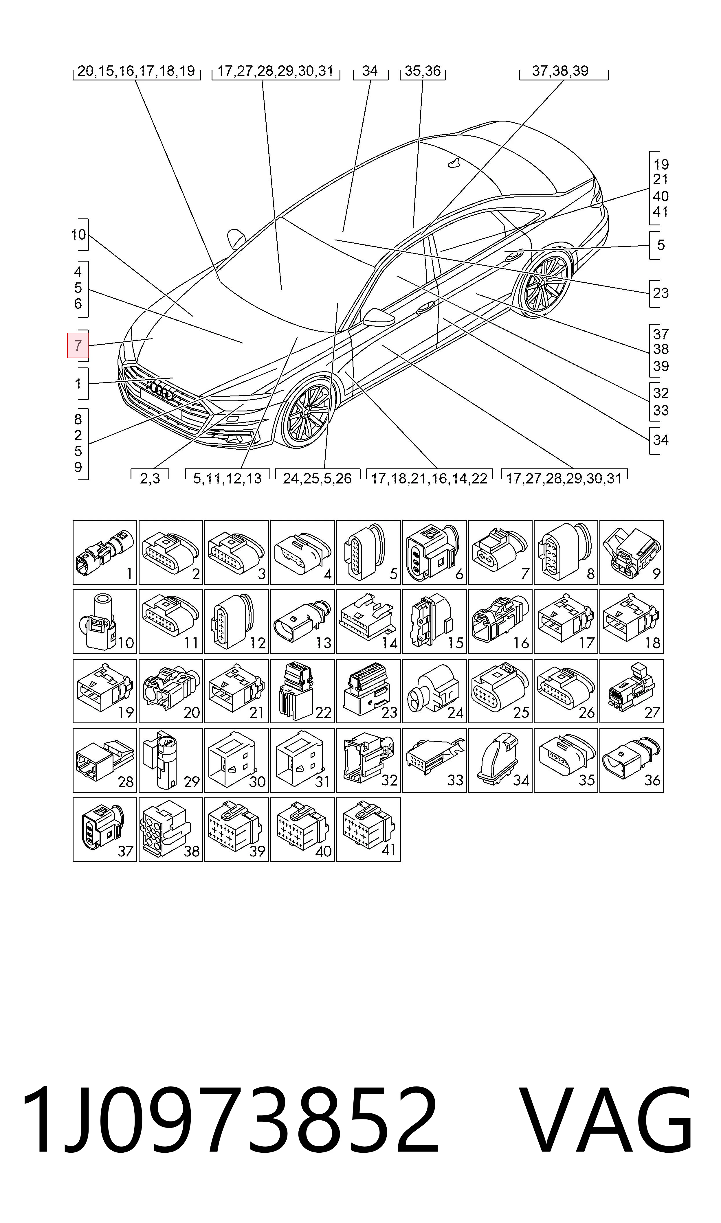 1J0973852 VAG Wentylator elektryczny układu chłodzenia kompletny (silnik+wirnik)