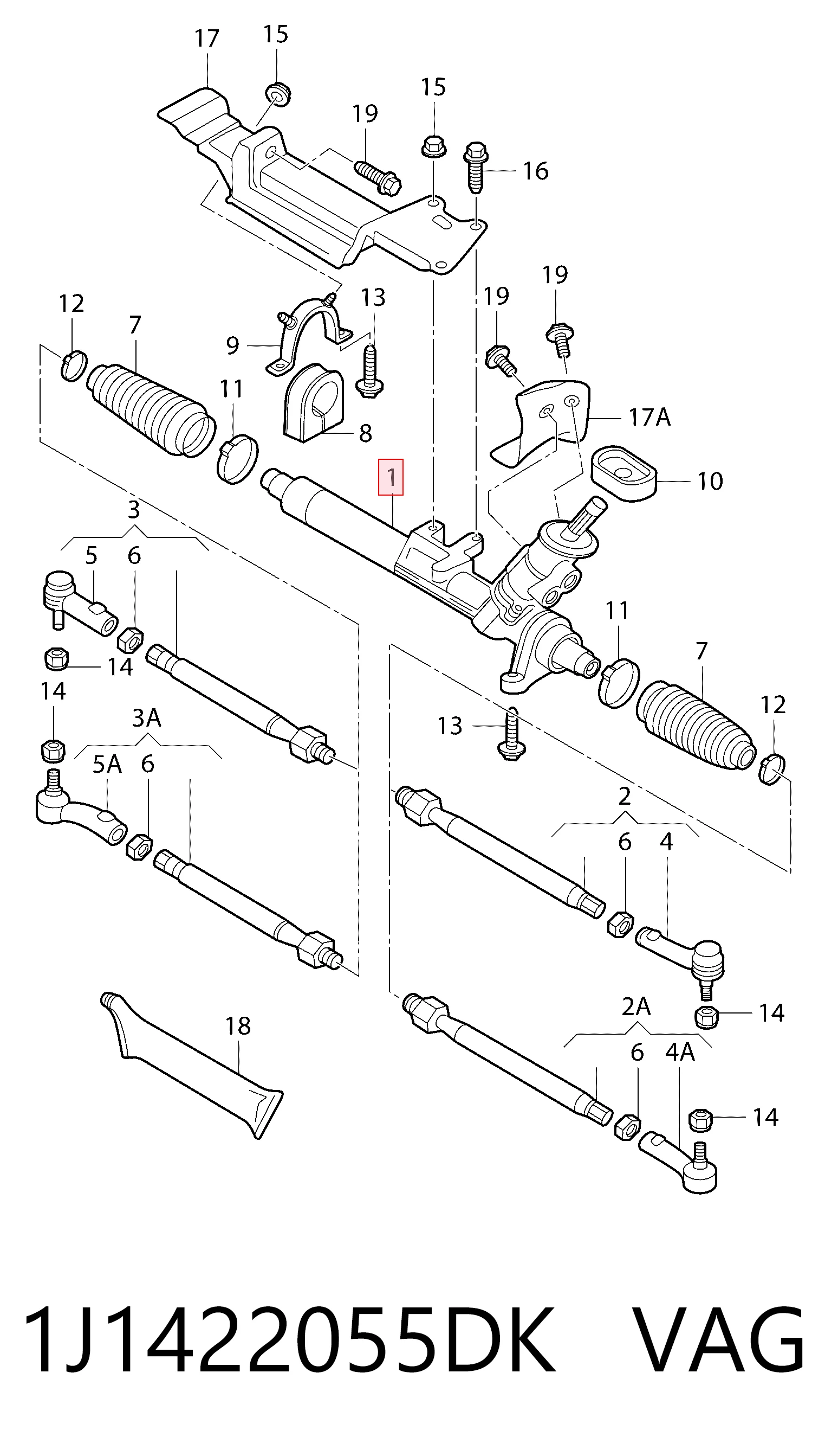 1J1422055DK VAG Listwa kierownicza (maglownica)
