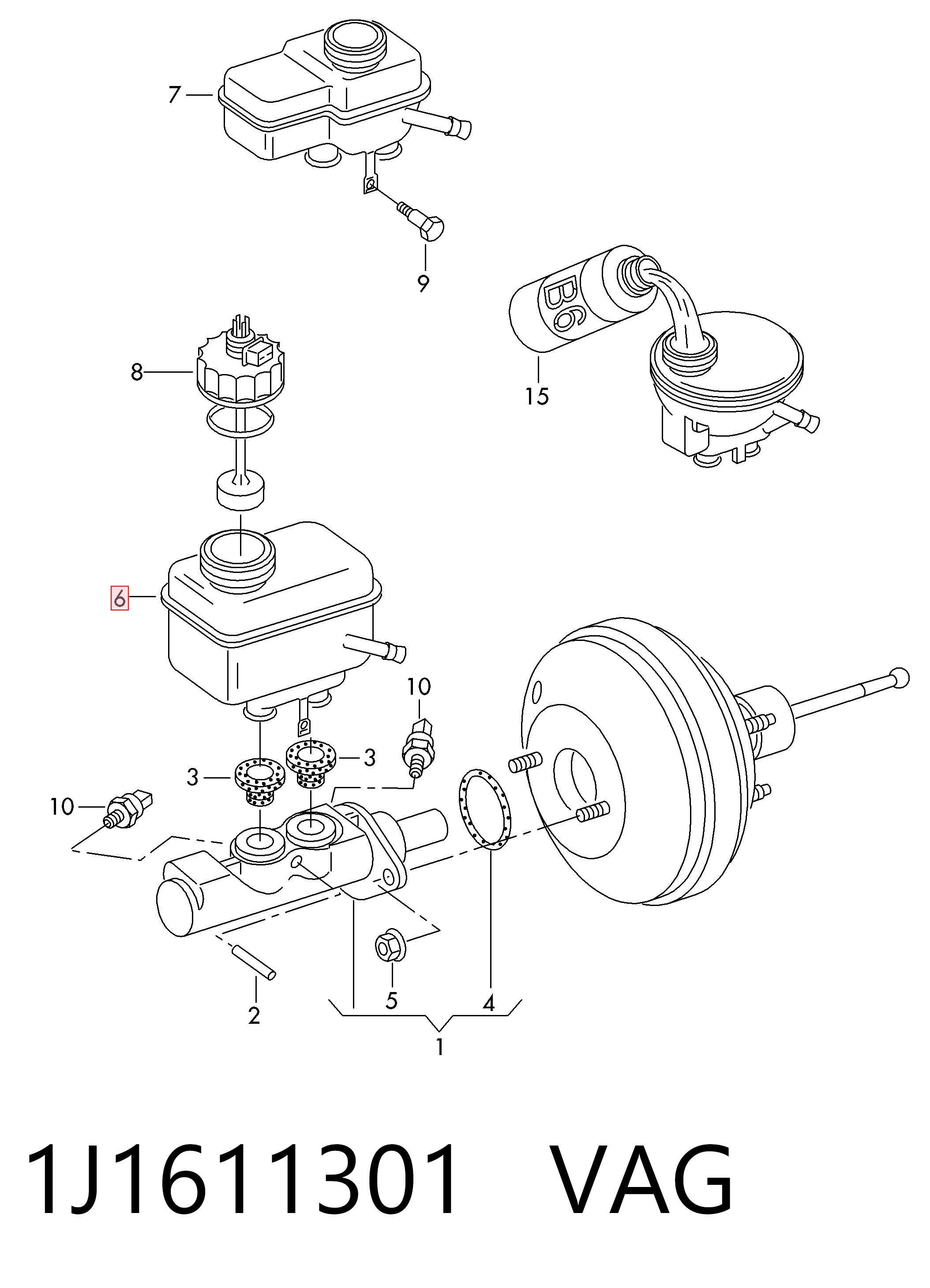  Zbiorniczek głównego cylindra hamulcowego (płynu hamulcowego) Seat Leon 1