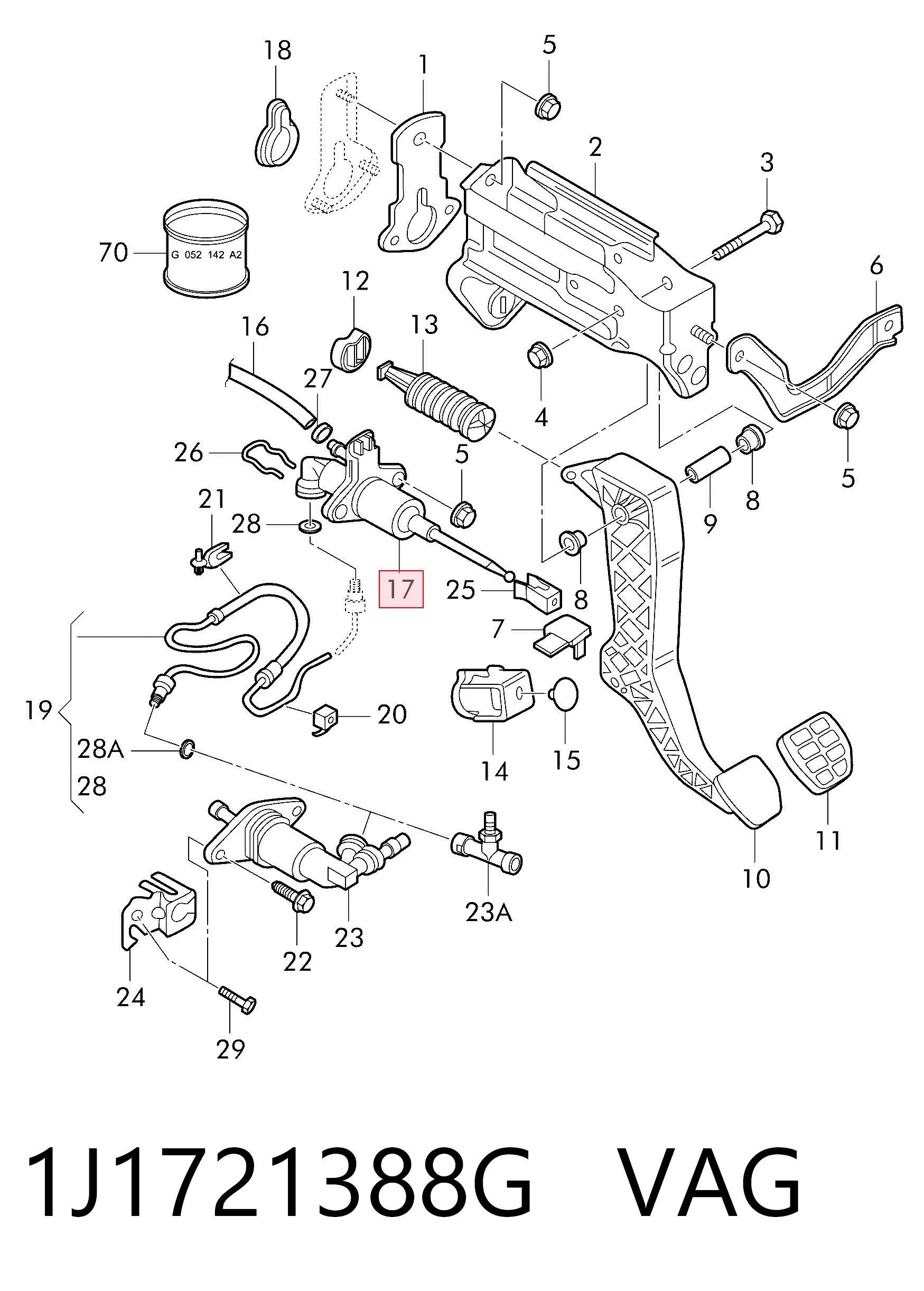 1J1721388G VAG Cylinder sprzęgła główny