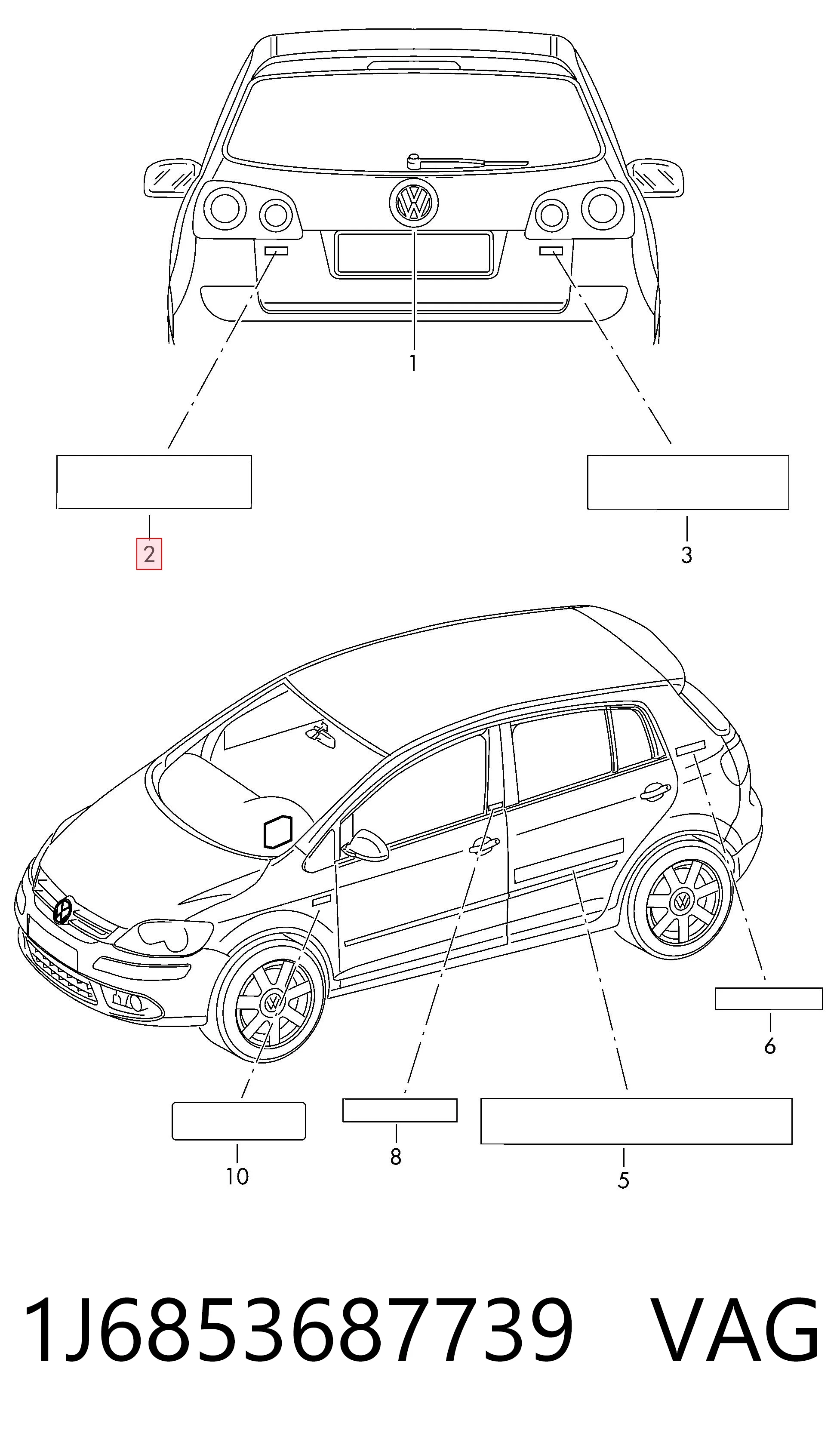 Emblemat na klapę bagaznika (znaczek firmowy) Volkswagen Golf IV hatchback (1J1) (1997 - 2008) cena, od 153,91 USD