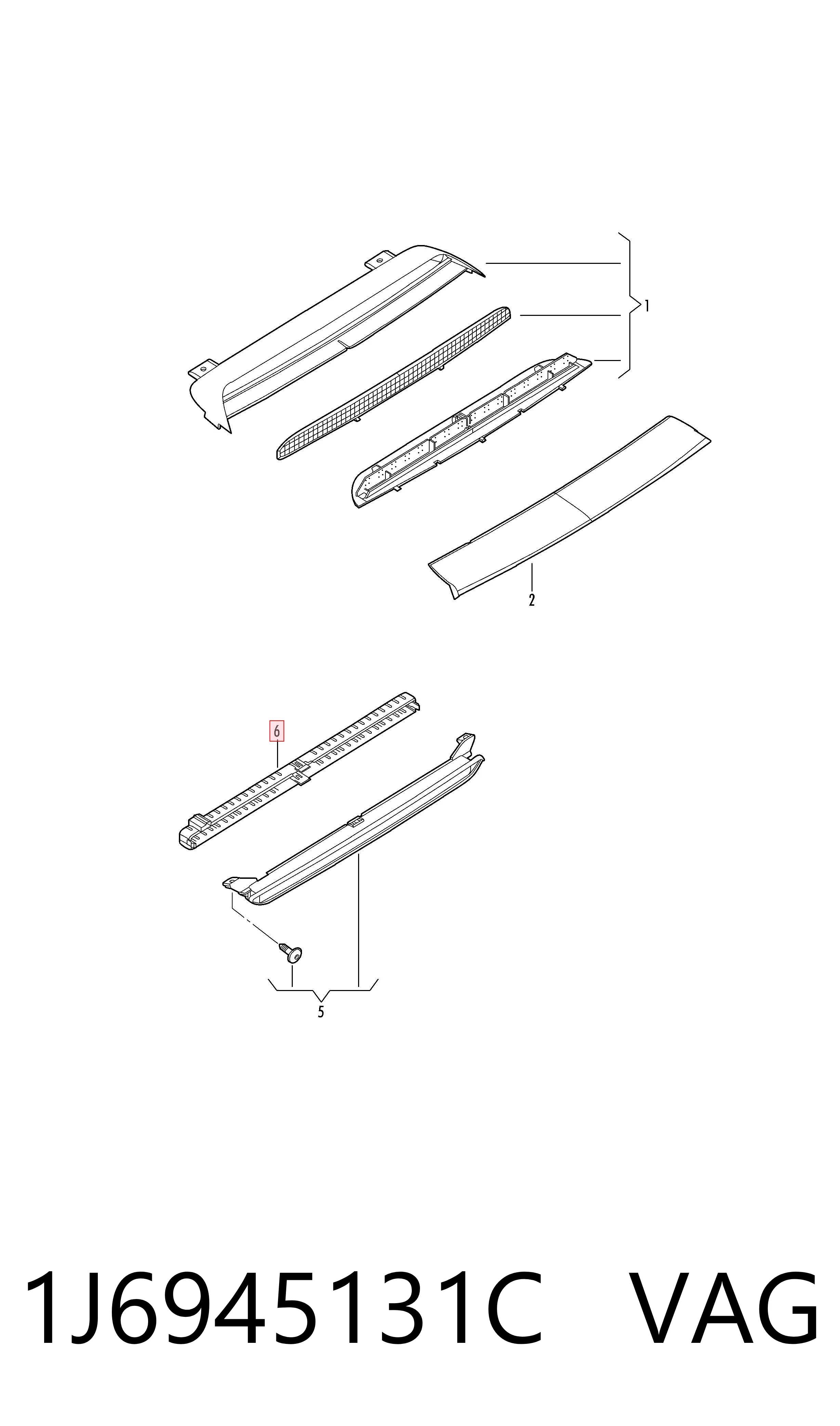 1J6945131C VAG Lampa stop tylna dodatkowa