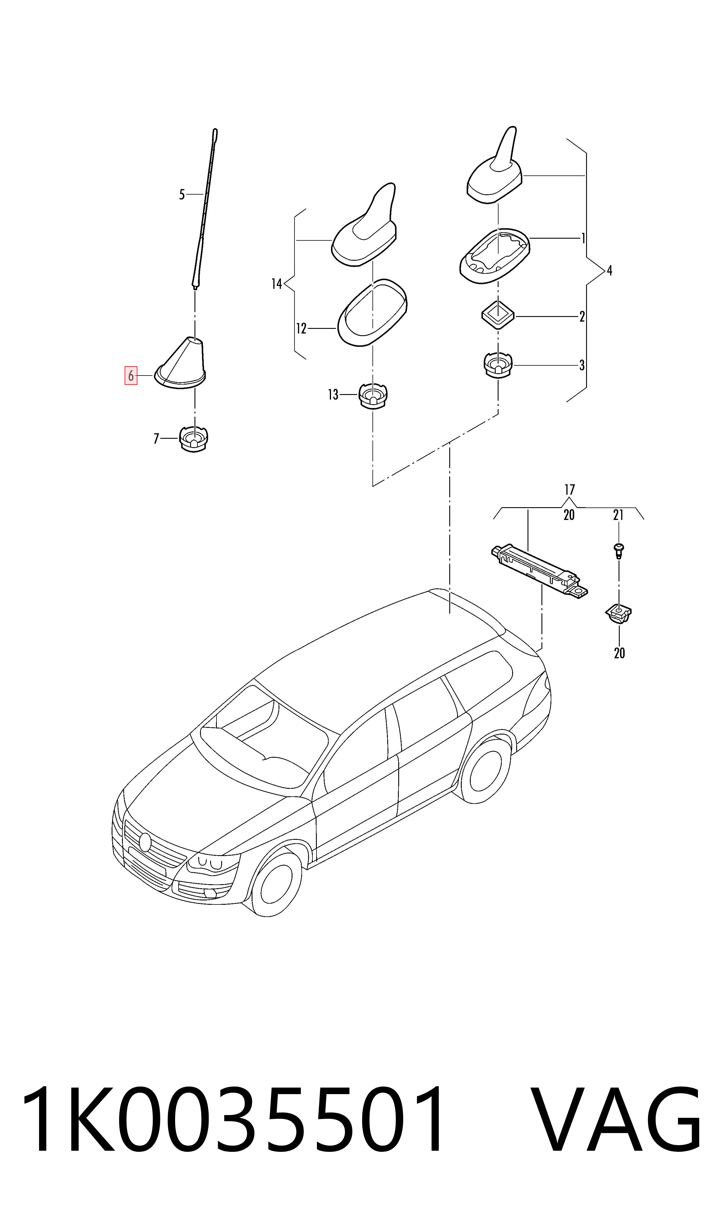 1K0035501 VAG Antena
