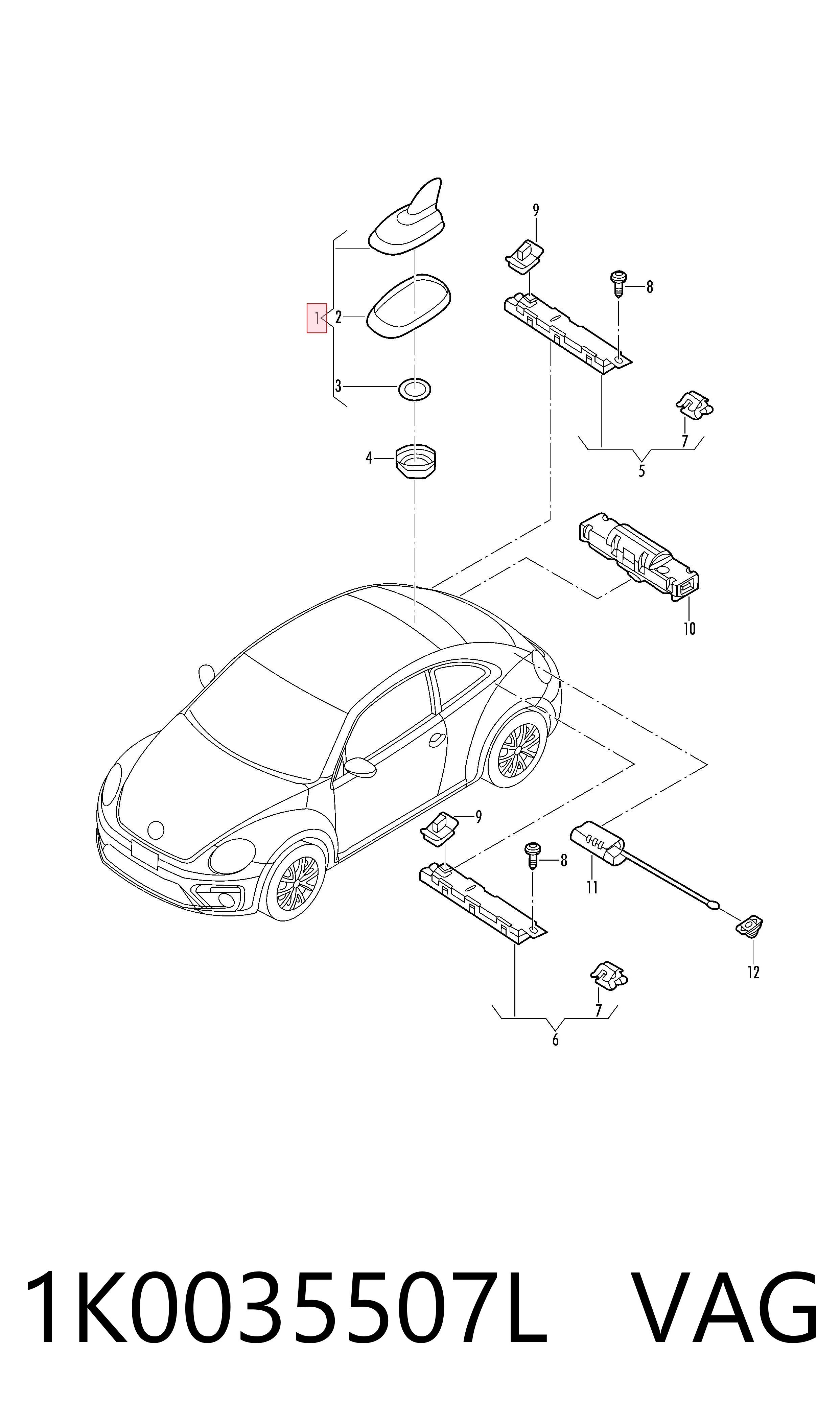 1K0035507L VAG Antena