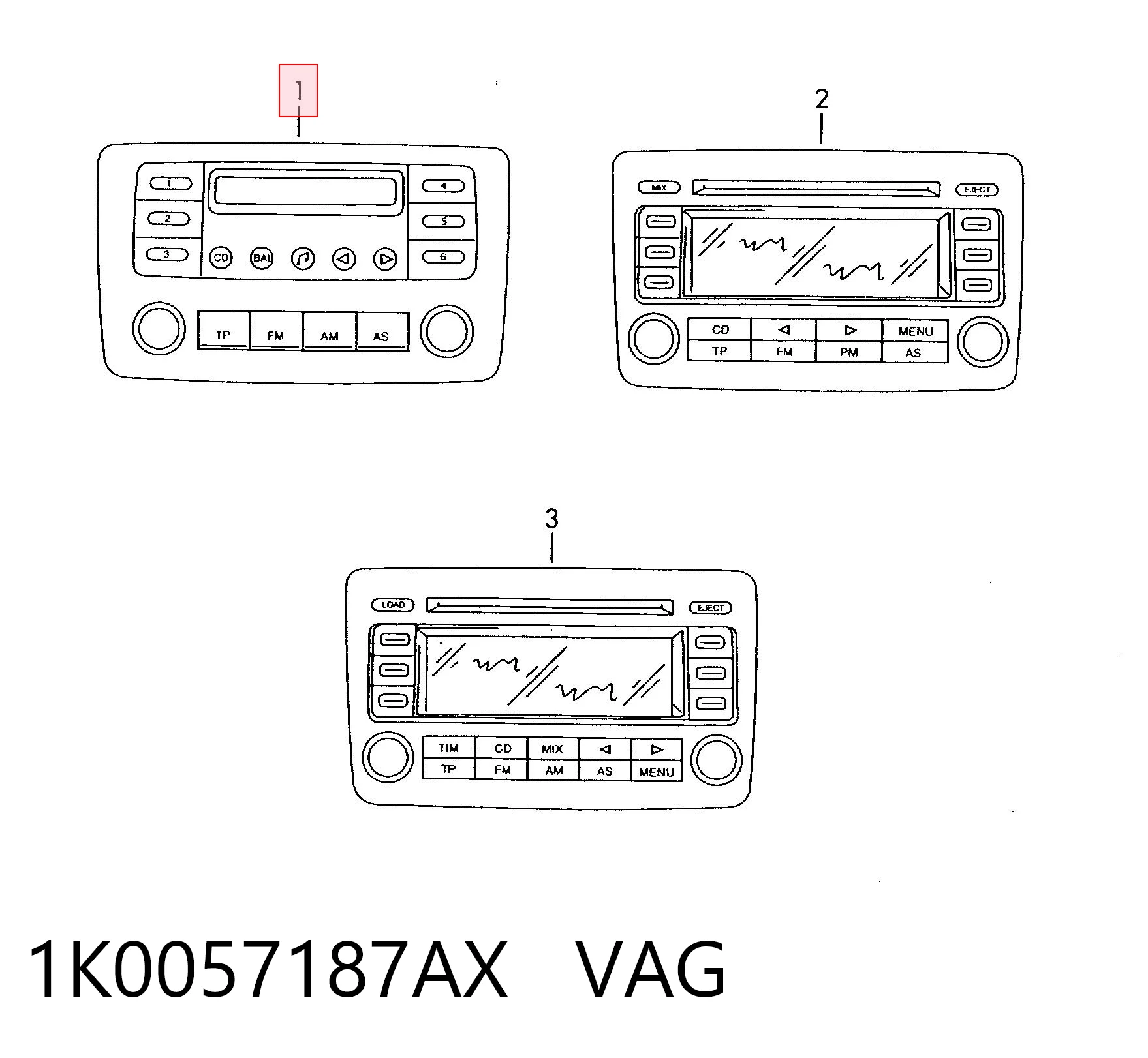 Radioodtwarzacz (radio AM/FM) do Volkswagen Golf VI 5K1