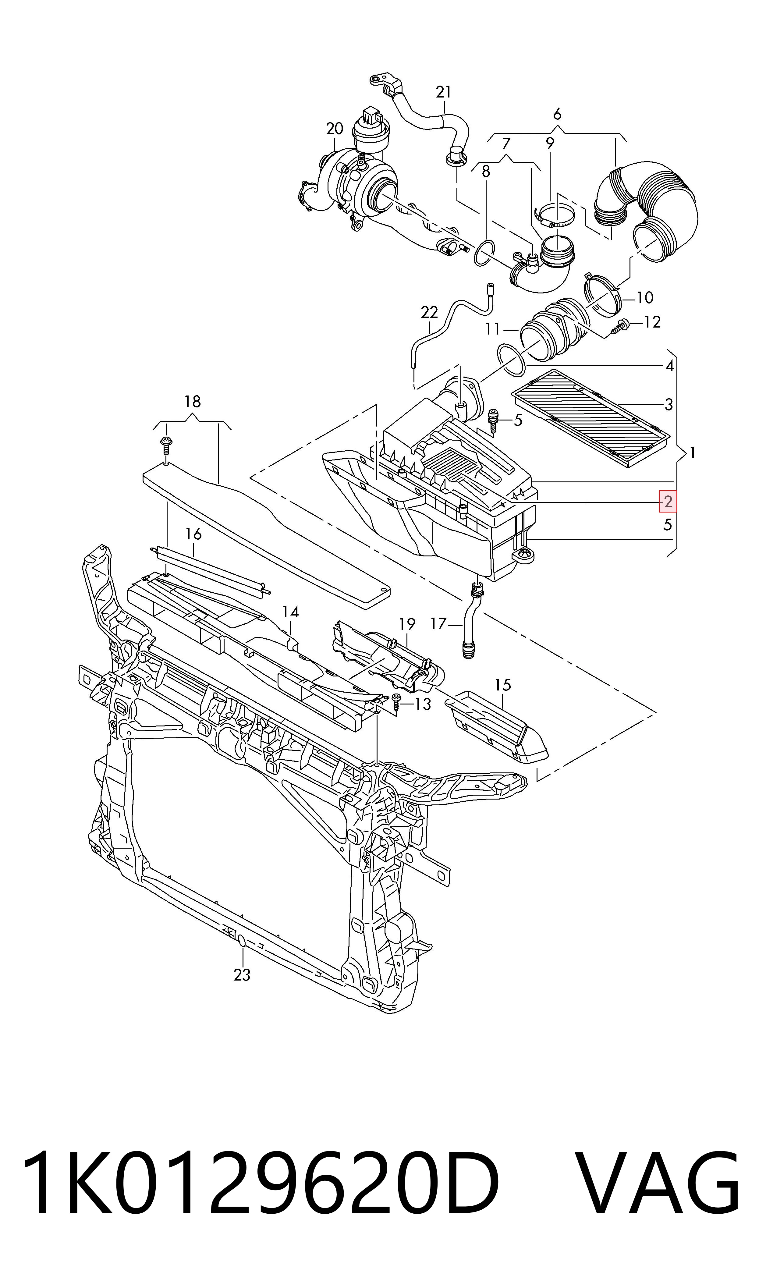 1K0129620D VAG Filtr powietrza
