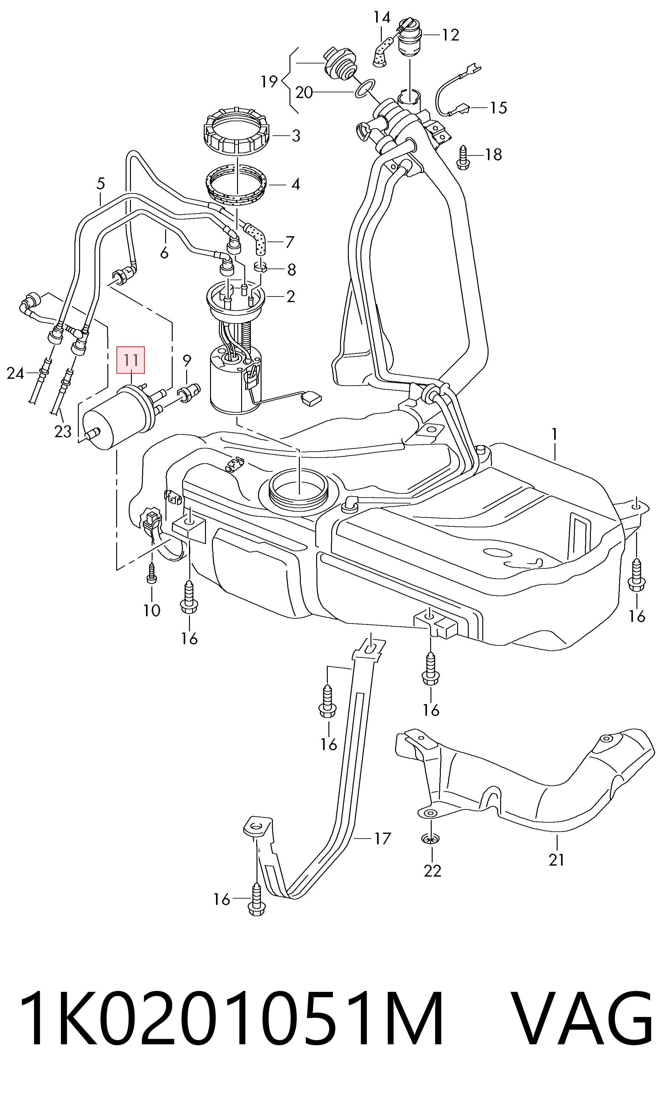 Filtr paliwa VAG 1K0201051M cena, od 35,71 USD