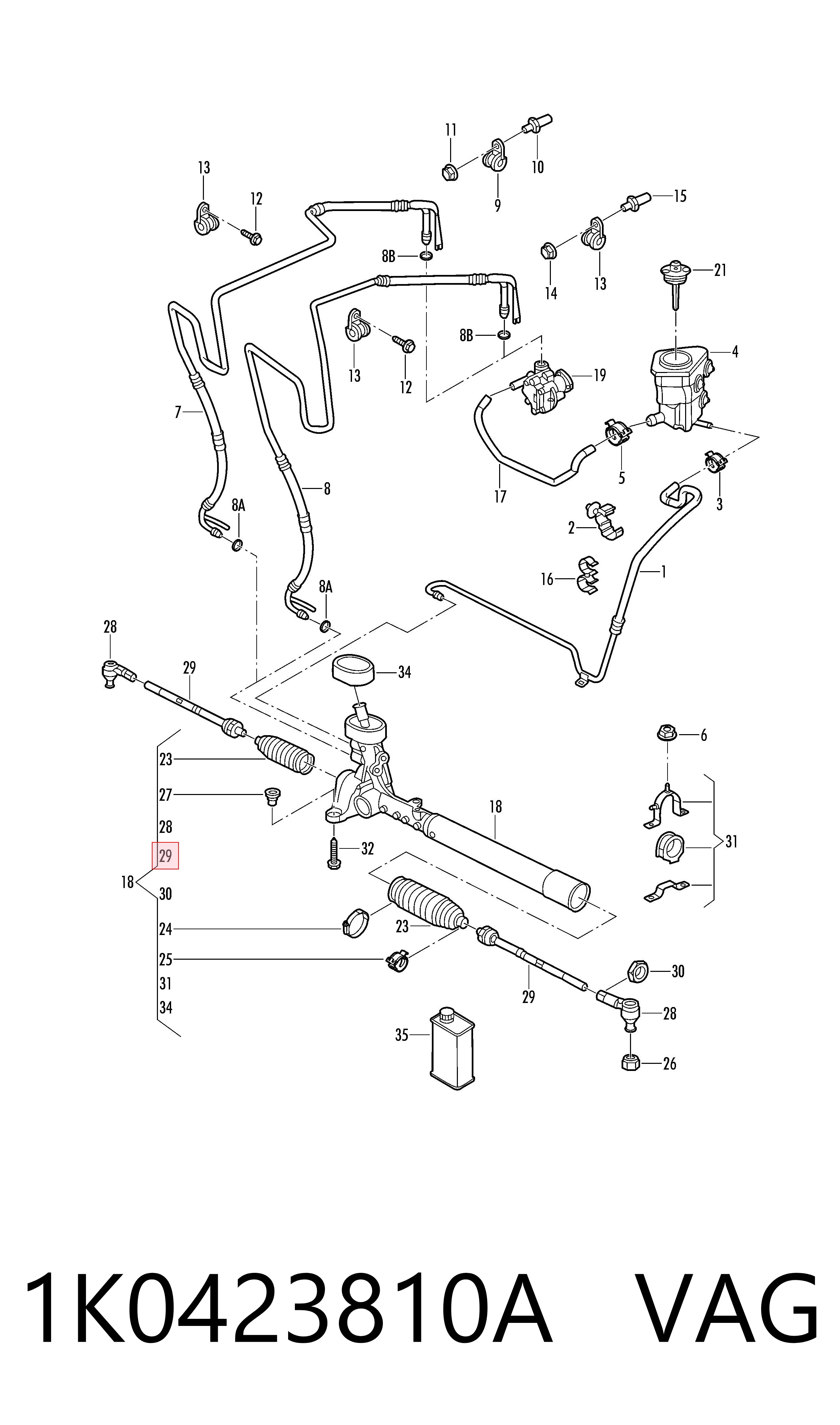 Drążek kierowniczy VAG 1K0423810A cena, od 14,81 USD