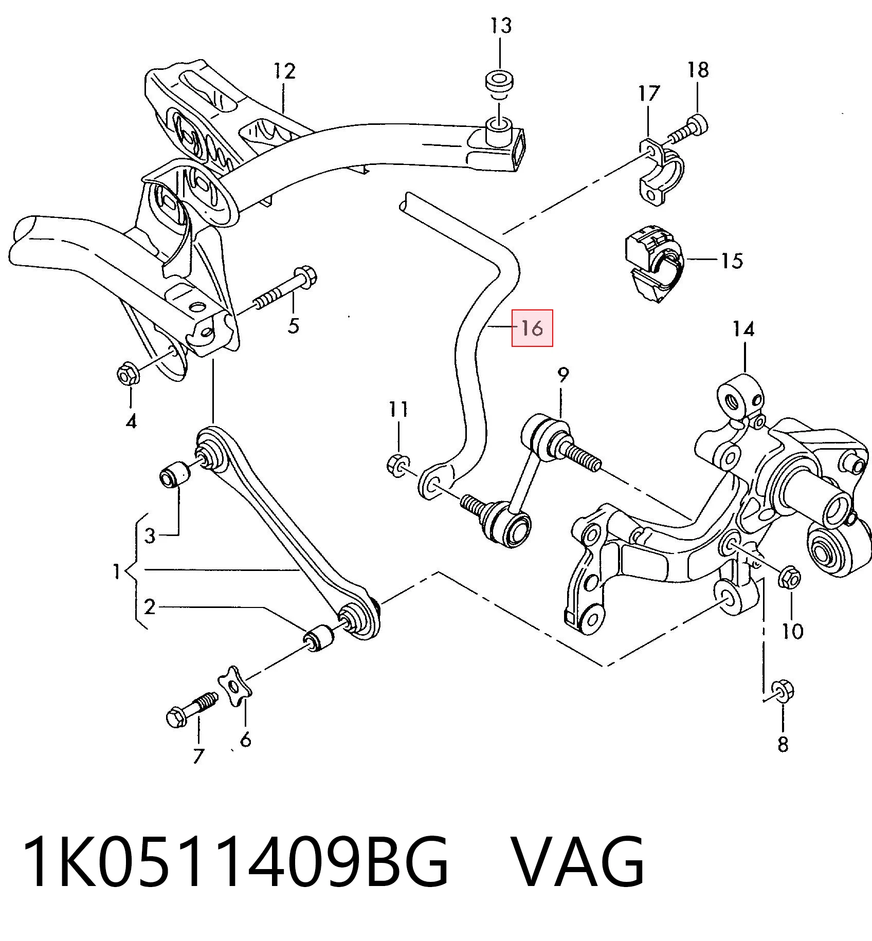 Stabilizator tylny do Skoda Yeti  5L