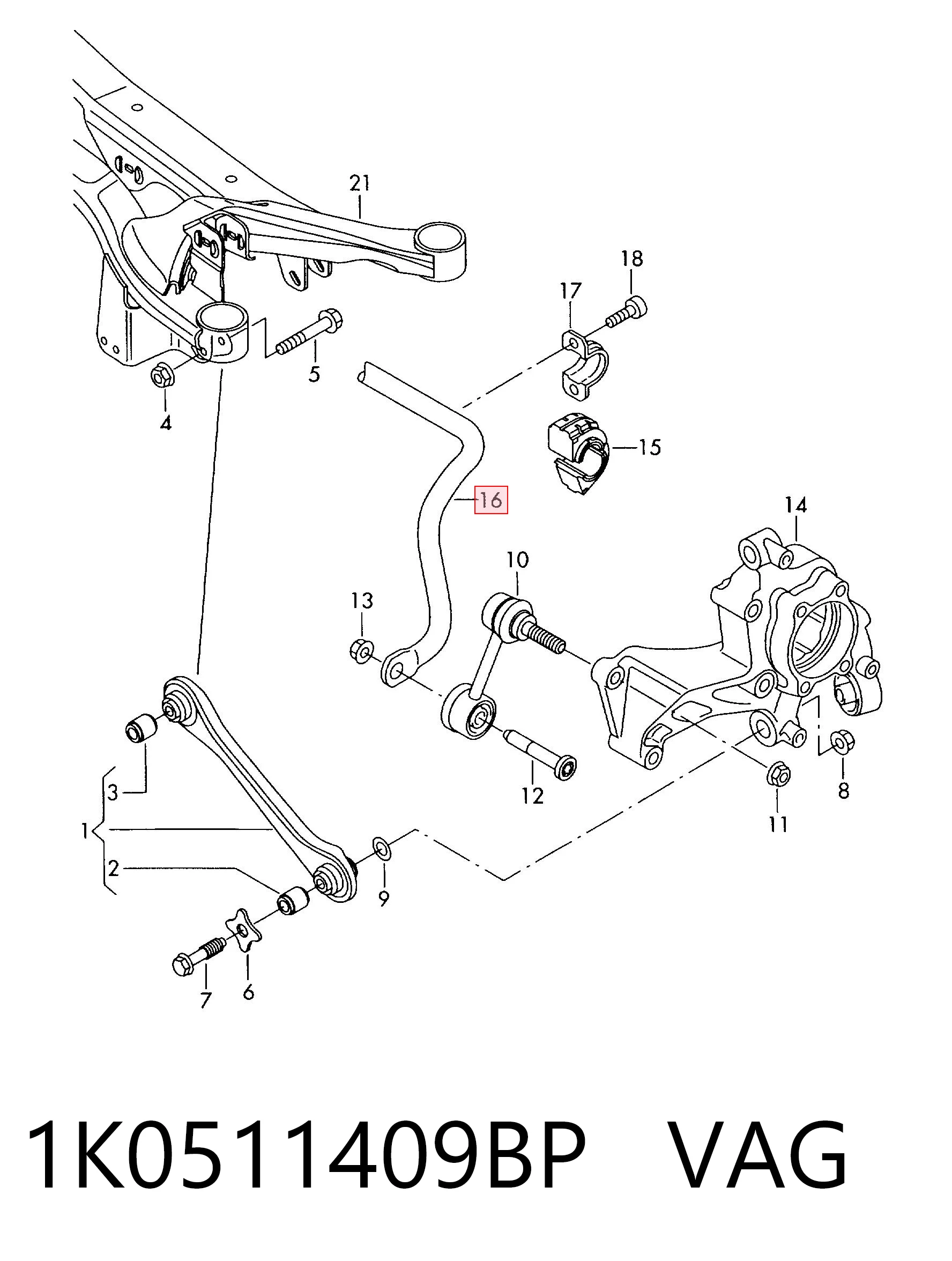 Stabilizator tylny do Skoda Yeti 5L