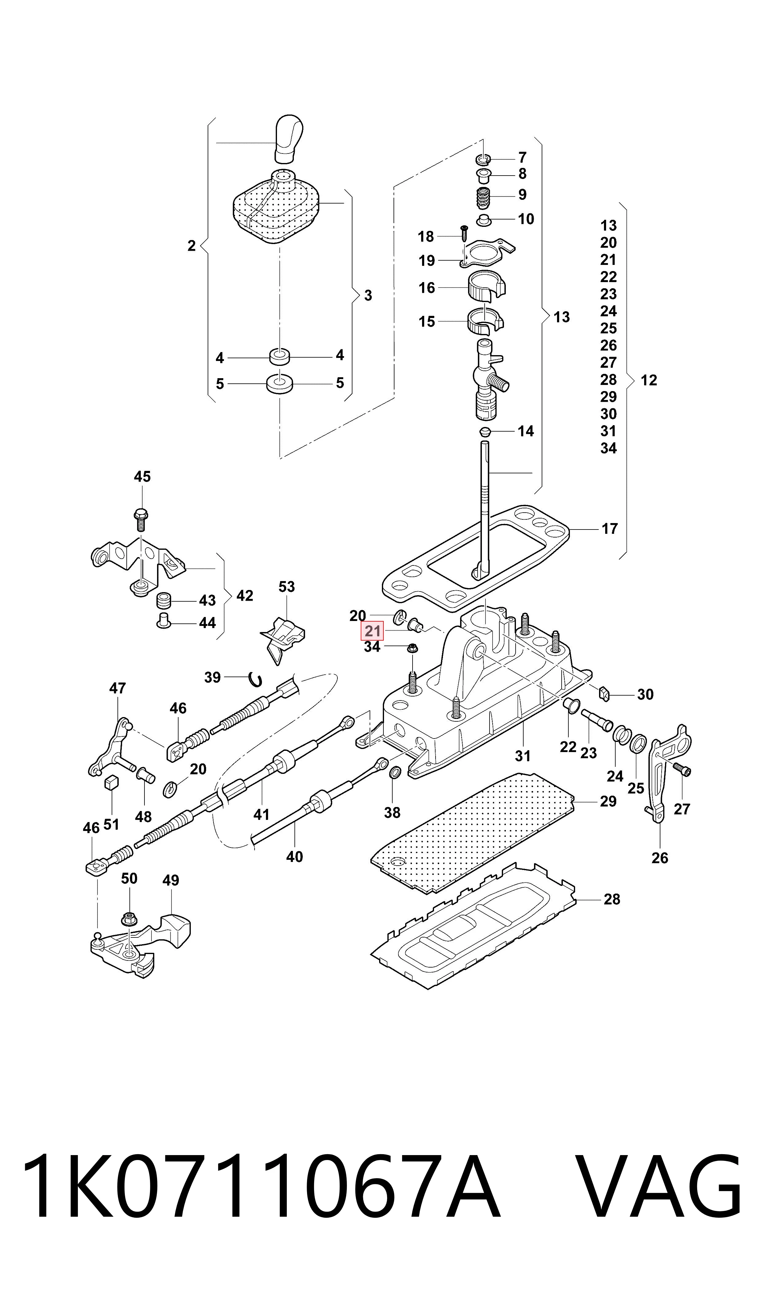 1K0711067A VAG Tuleja mechanizmu zmiany biegów
