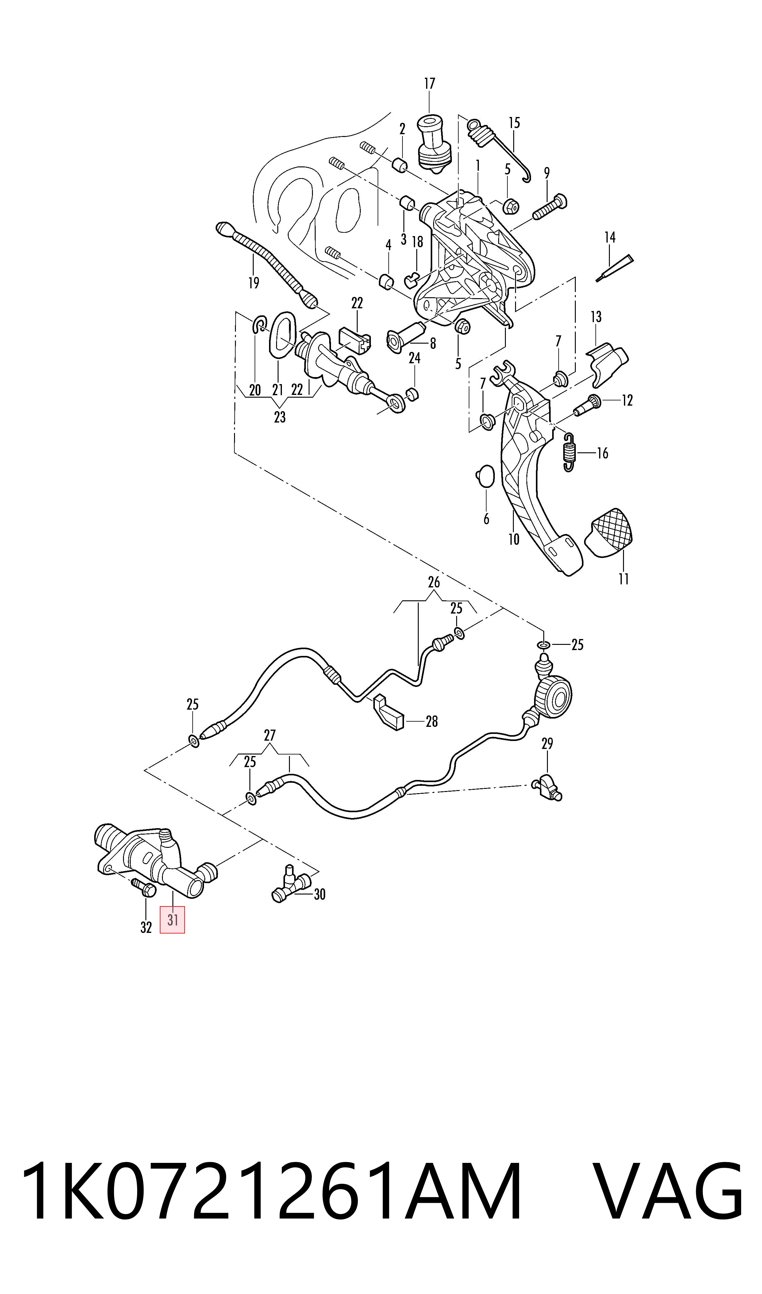 Cylinder roboczy sprzęgła do Volkswagen Jetta VII BU3, BU4