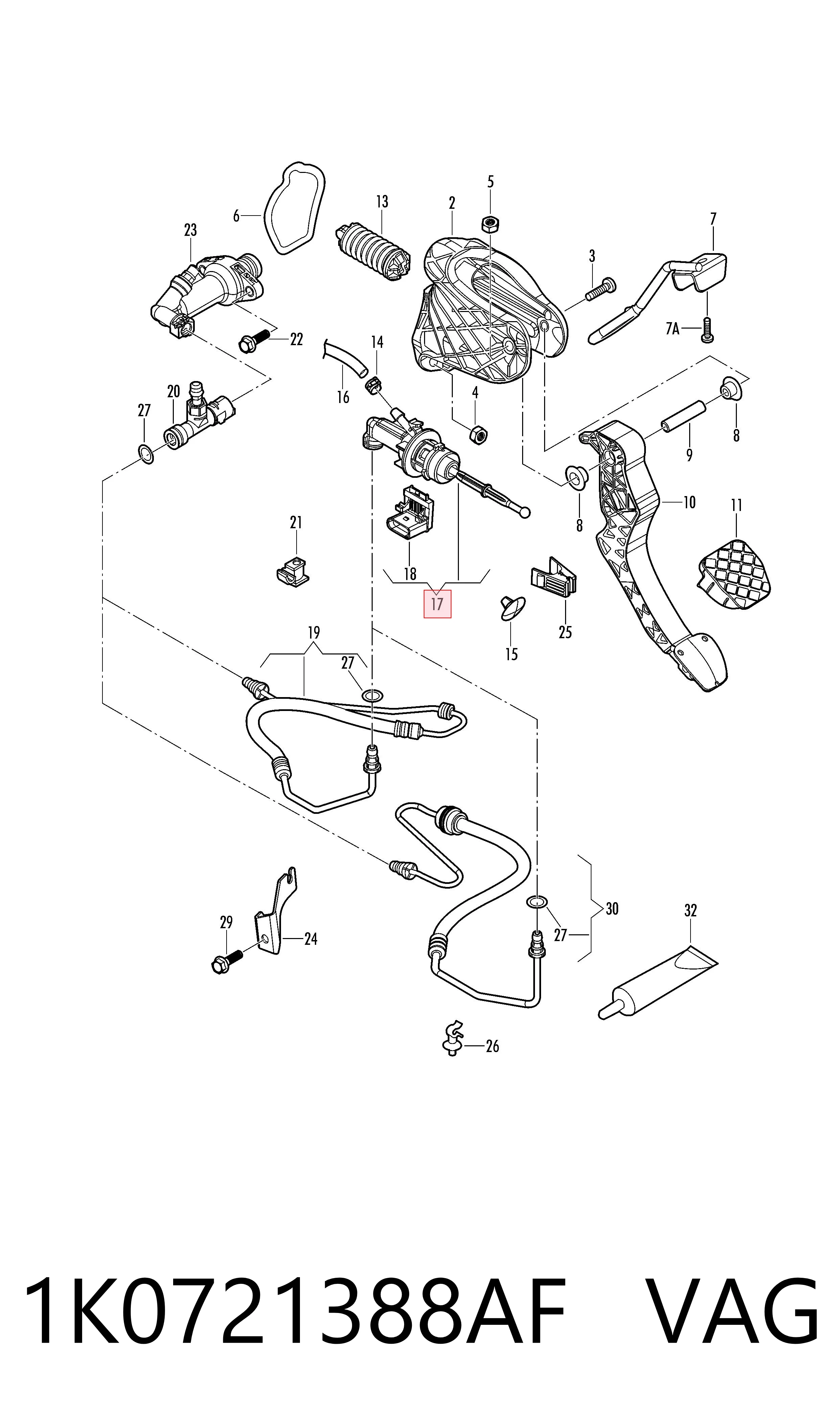 Cylinder sprzęgła główny VAG 1K0721388AF
