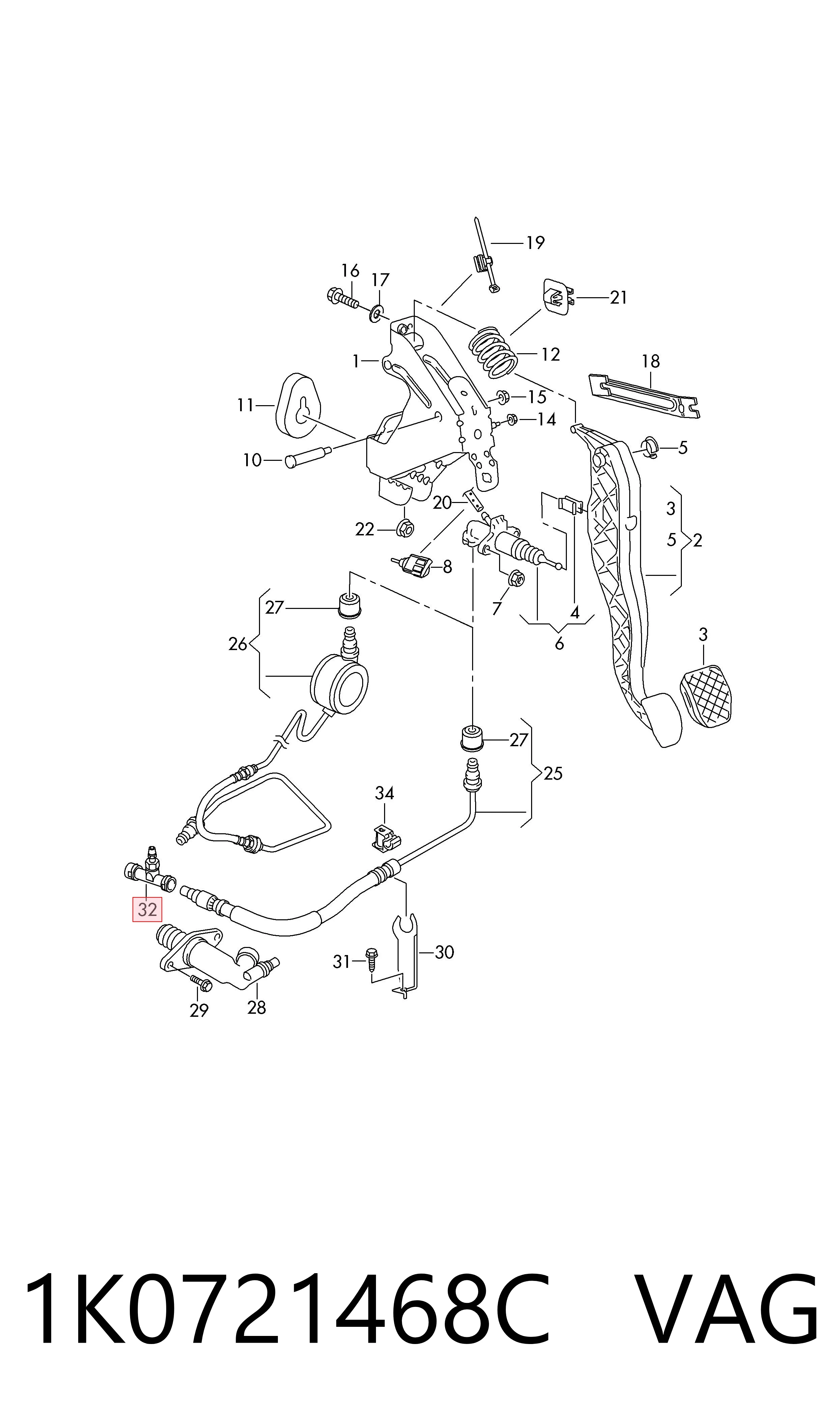 Zawór kontroli napędu hydraulicznego sprzęgła VAG 1K0721468C cena, od 36,84 USD