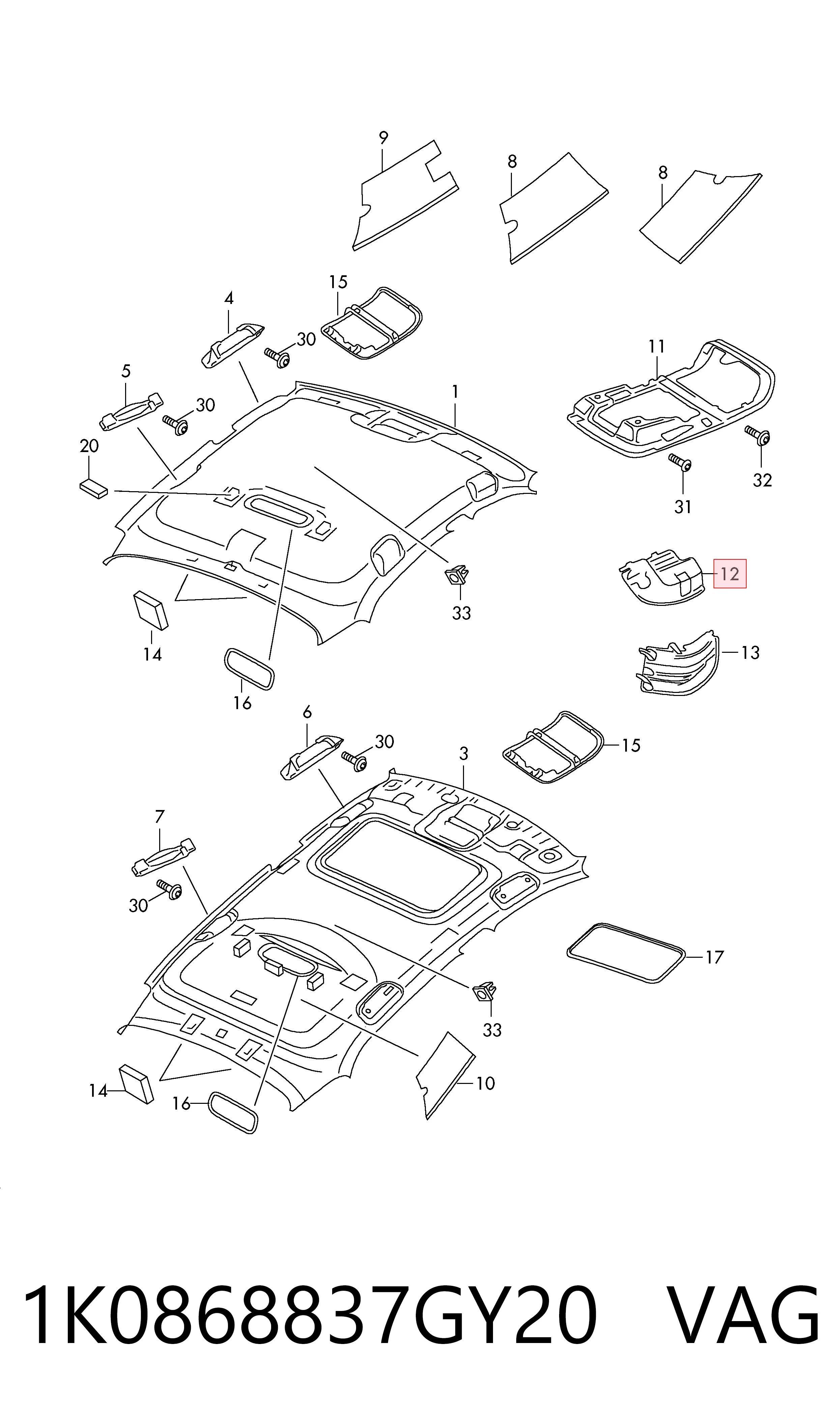 1K0868837GY20 VAG Etui na okulary