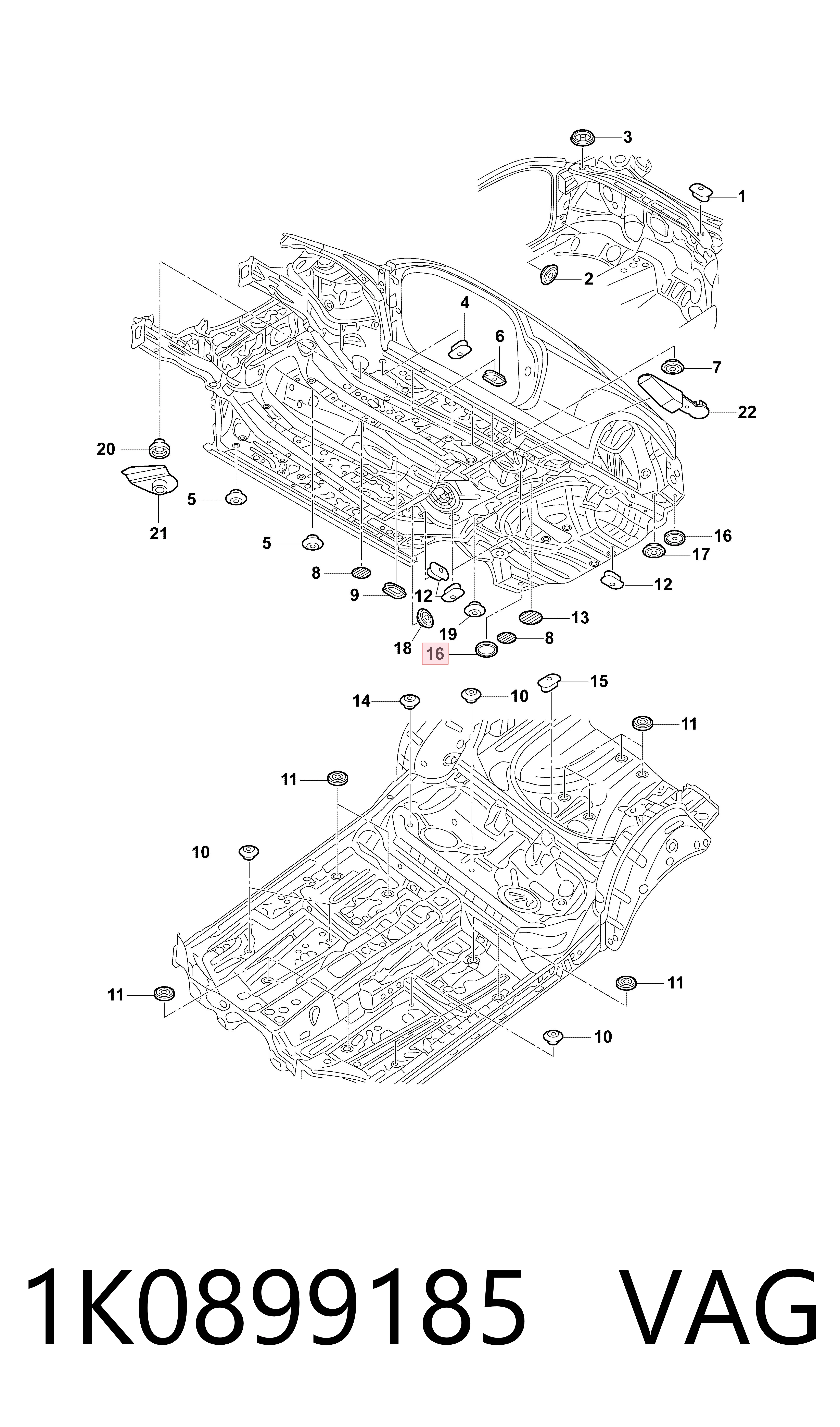 Do koszyka Wkładka dna nadwozia Volkswagen Golf ALLTRACK VII BA5, BV5