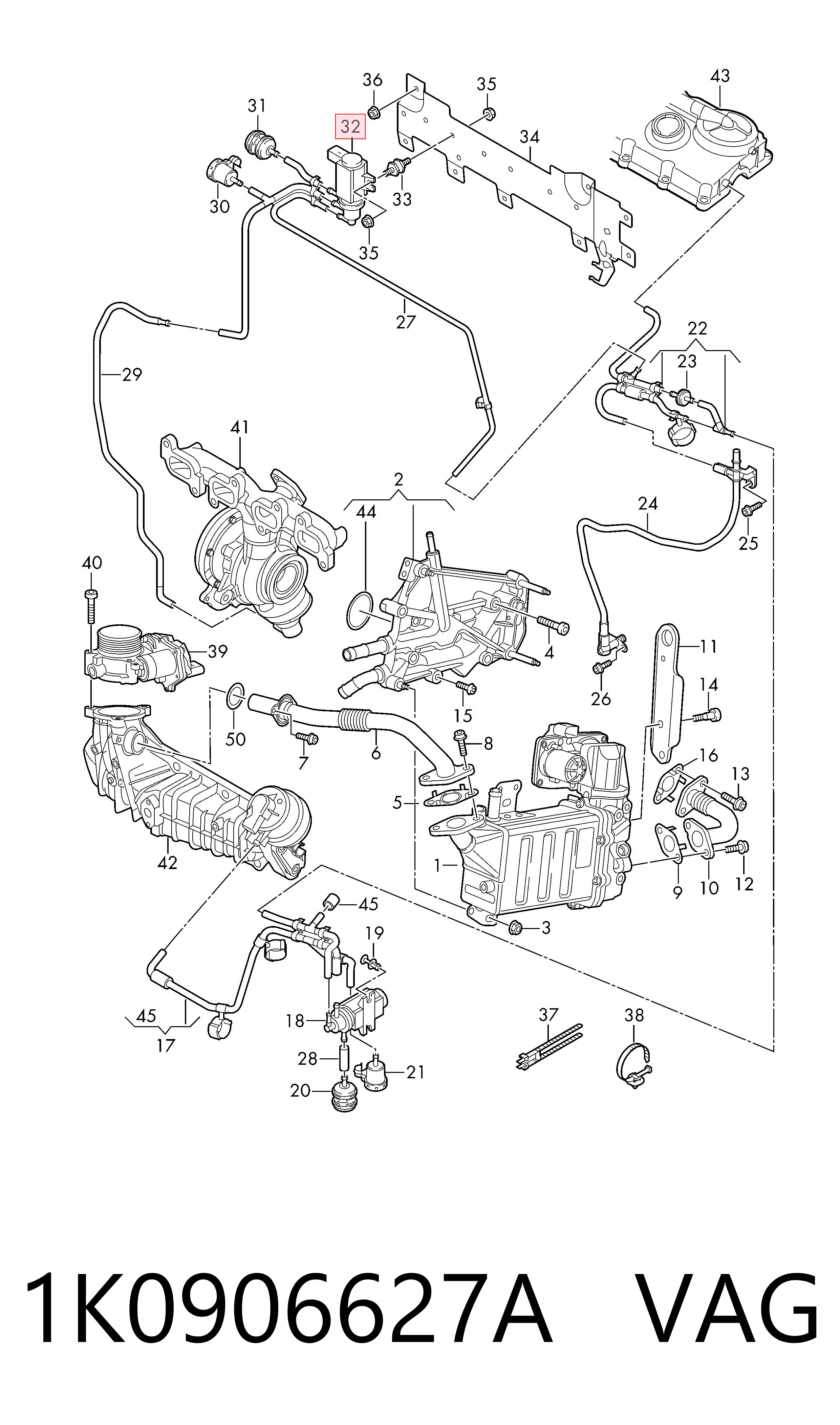 Zawór elektromagnetyczny regulacji klapy EGR VAG 1K0906627A cena, od 34,05 USD