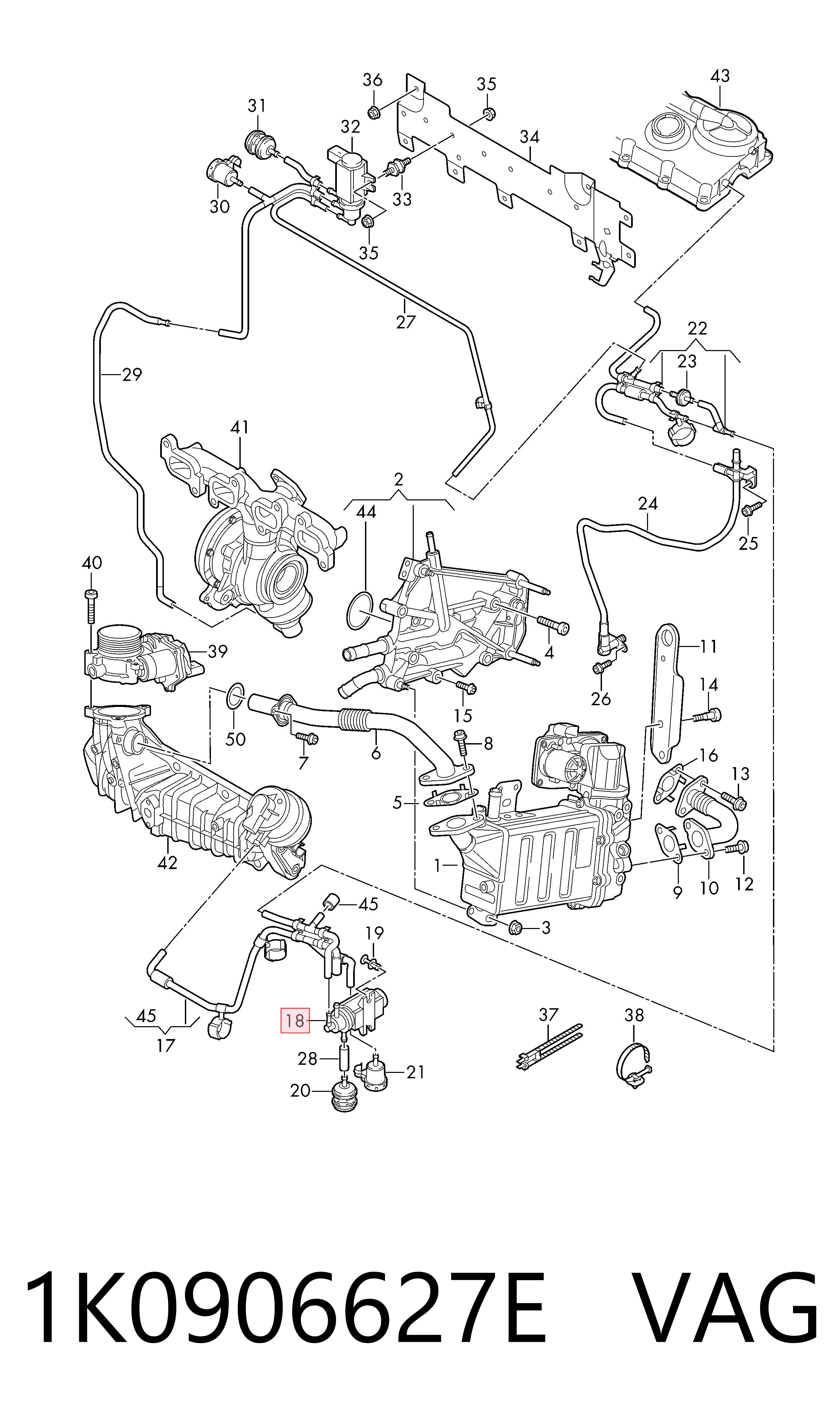 1K0906627E VAG Przetwornik ciśnienia (solenoid) doładowania