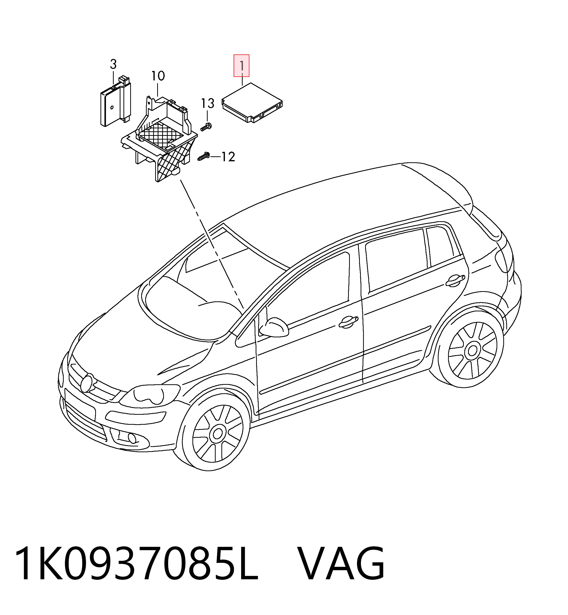 1K0937085L VAG Blok komfortu