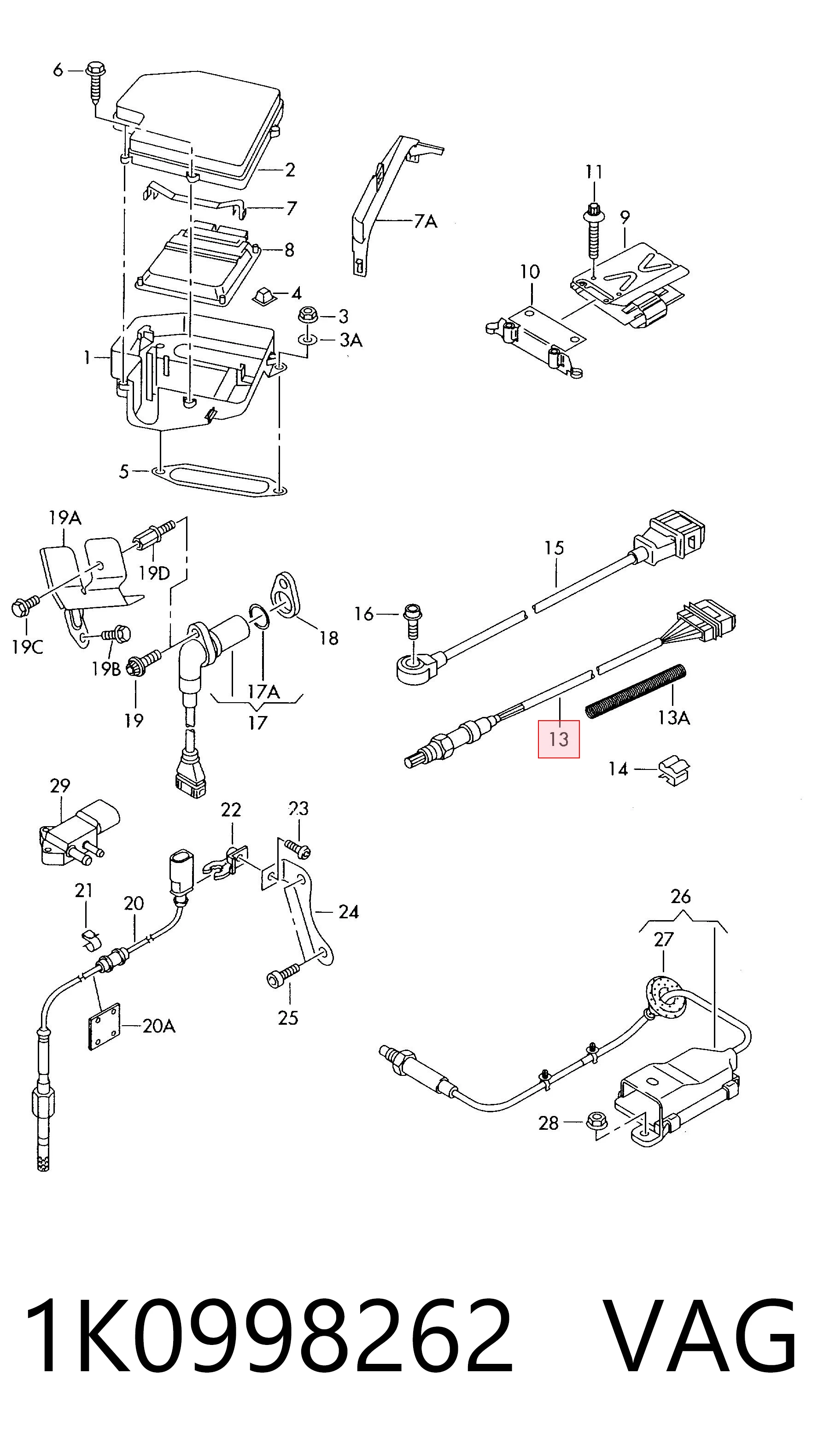 Sonda lambda czujnik tlenu po katalizatorze VAG 1K0998262 cena, od 56,00 USD