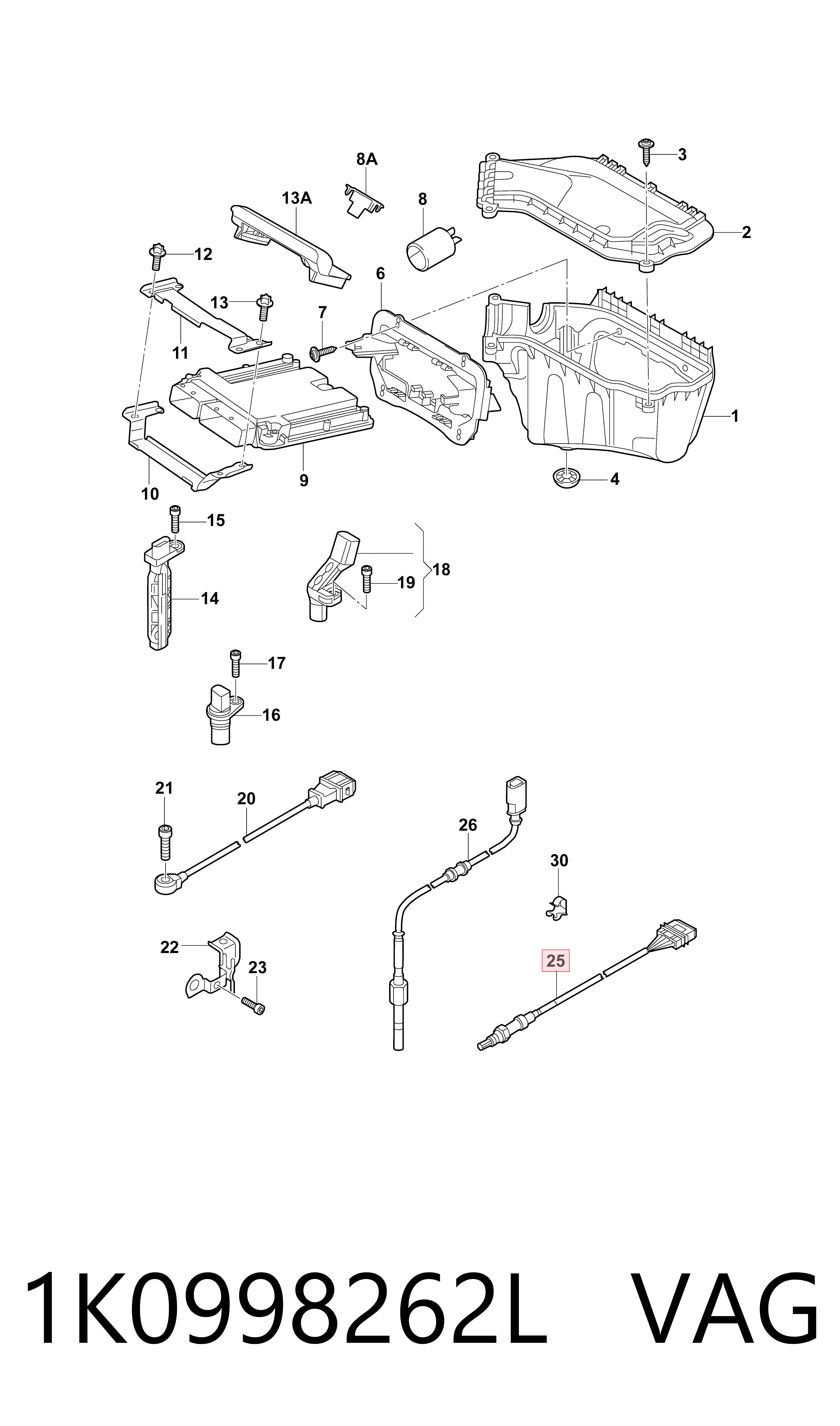 Sonda lambda czujnik tlenu przed katalizatorem VAG 1K0998262L cena, od 109,38 USD