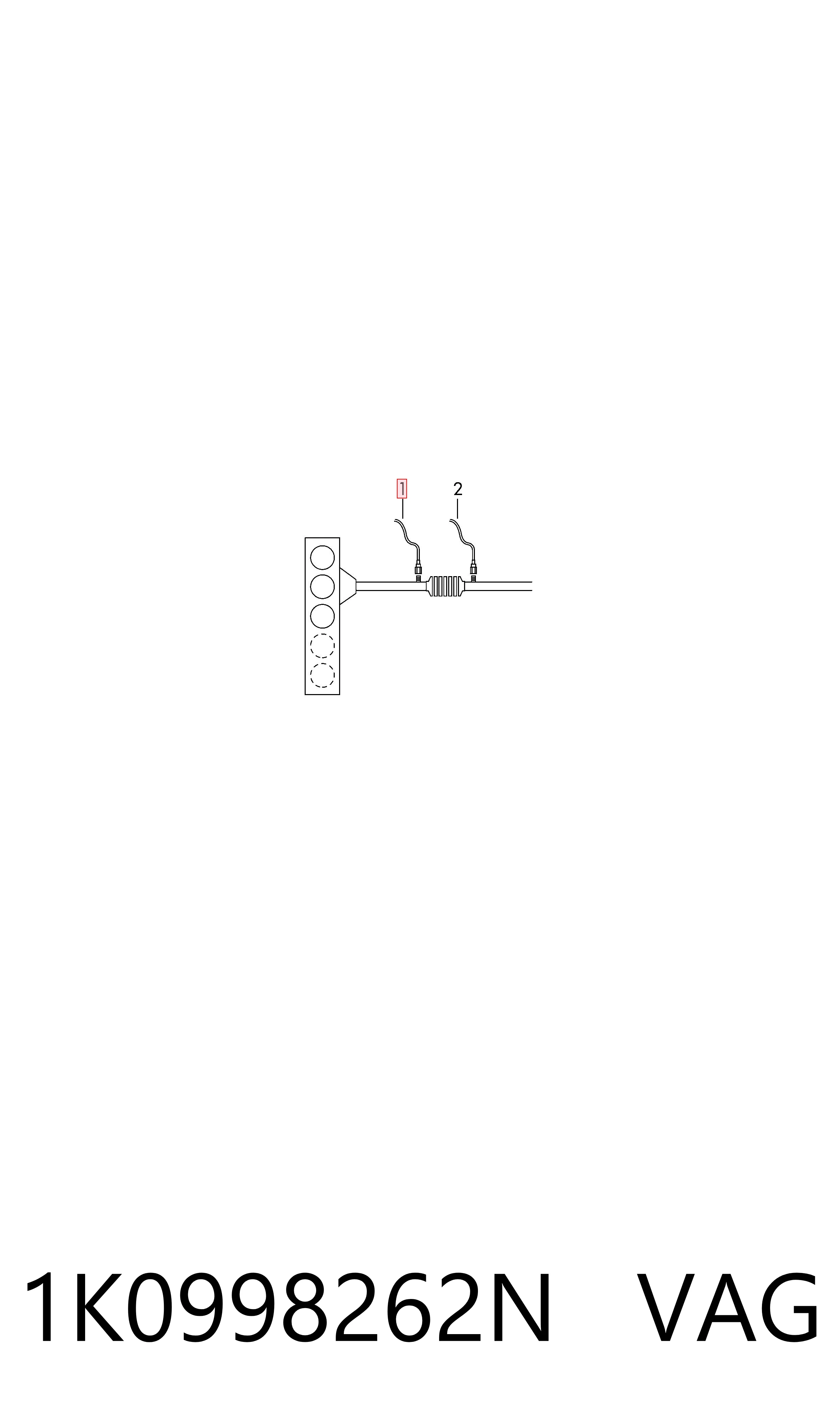 Sonda lambda czujnik tlenu przed katalizatorem VAG 1K0998262N cena, od 111,46 USD