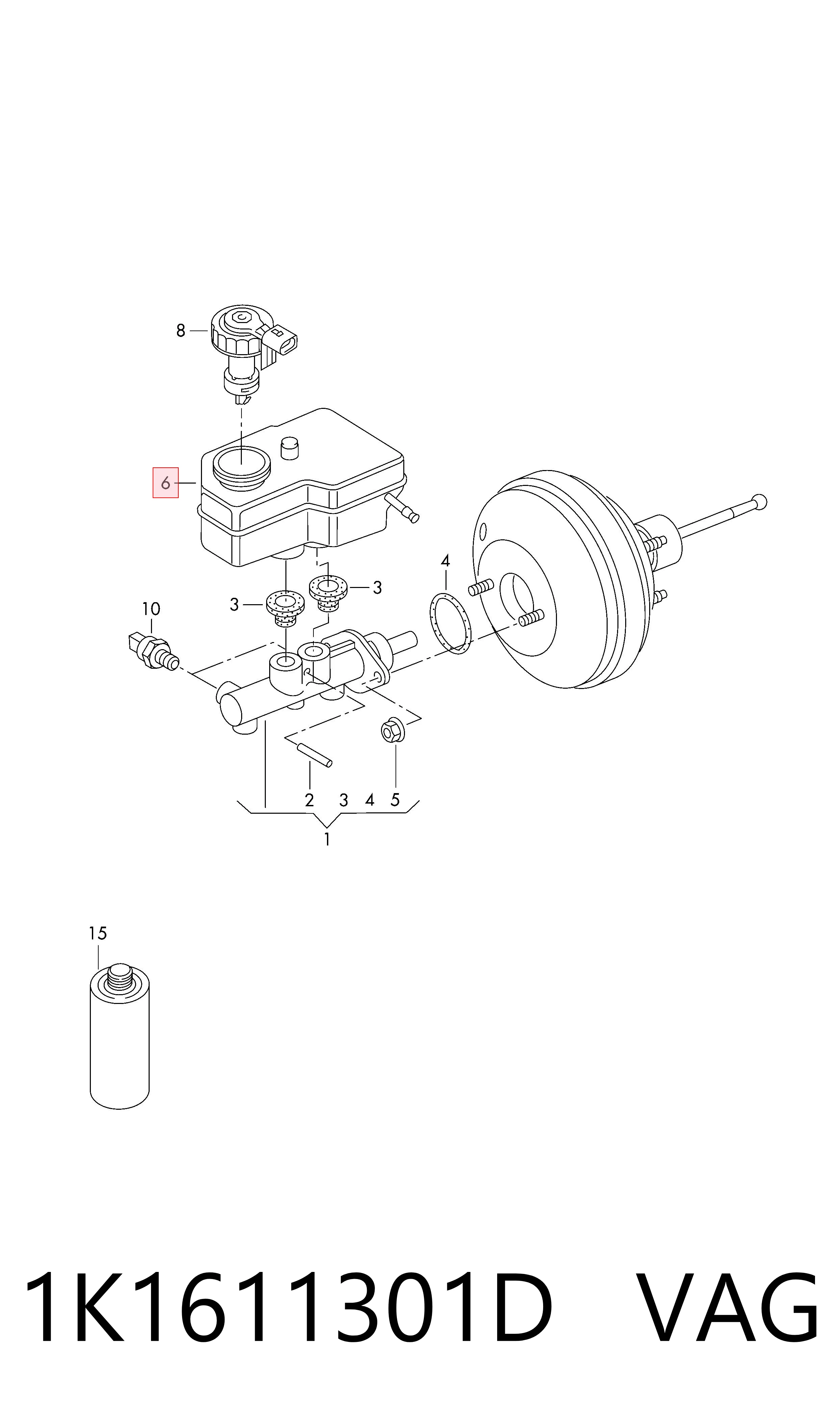 Zbiorniczek głównego cylindra hamulcowego (płynu hamulcowego) do Skoda Yeti  5L