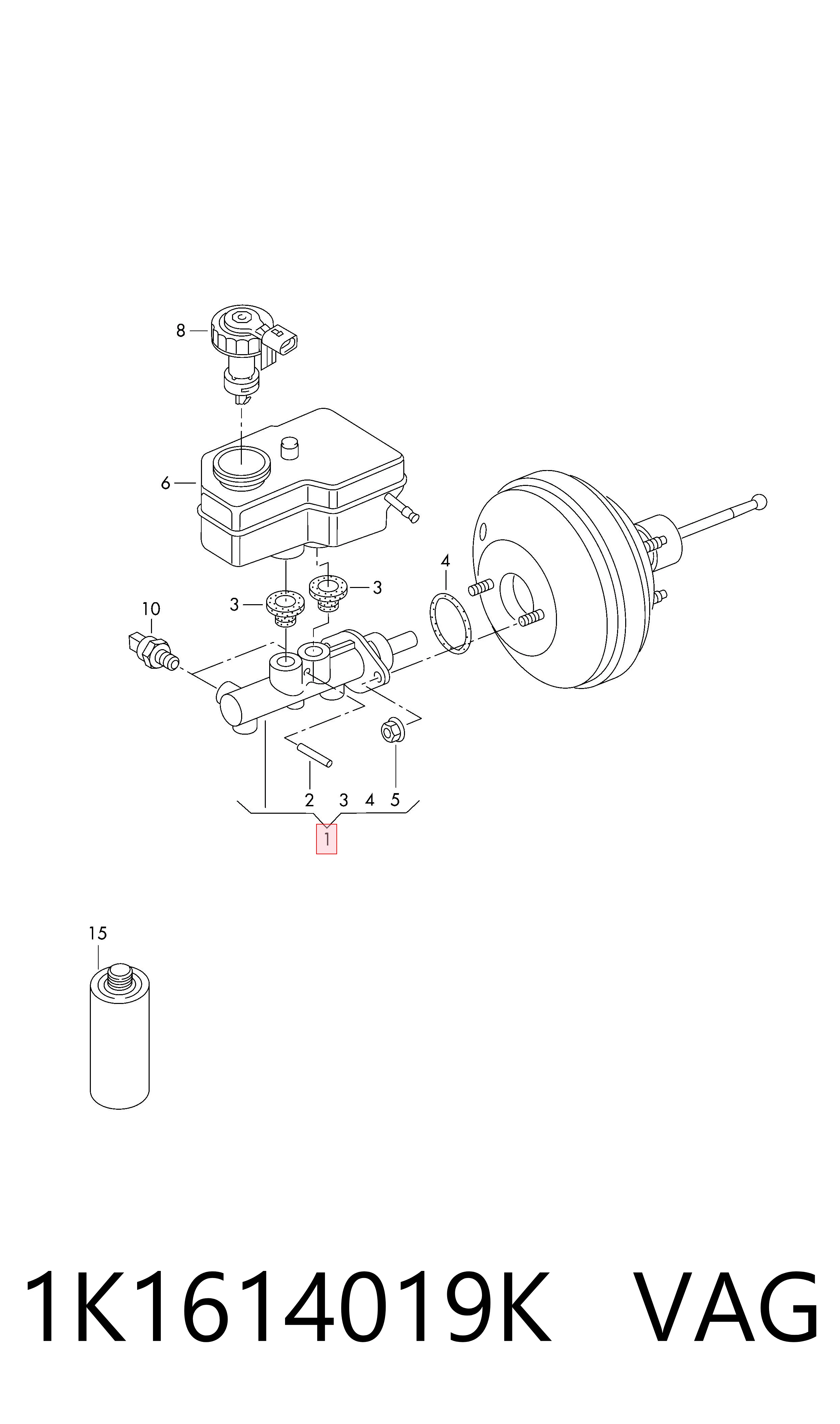 1K1614019K VAG Główny cylinder hamulców
