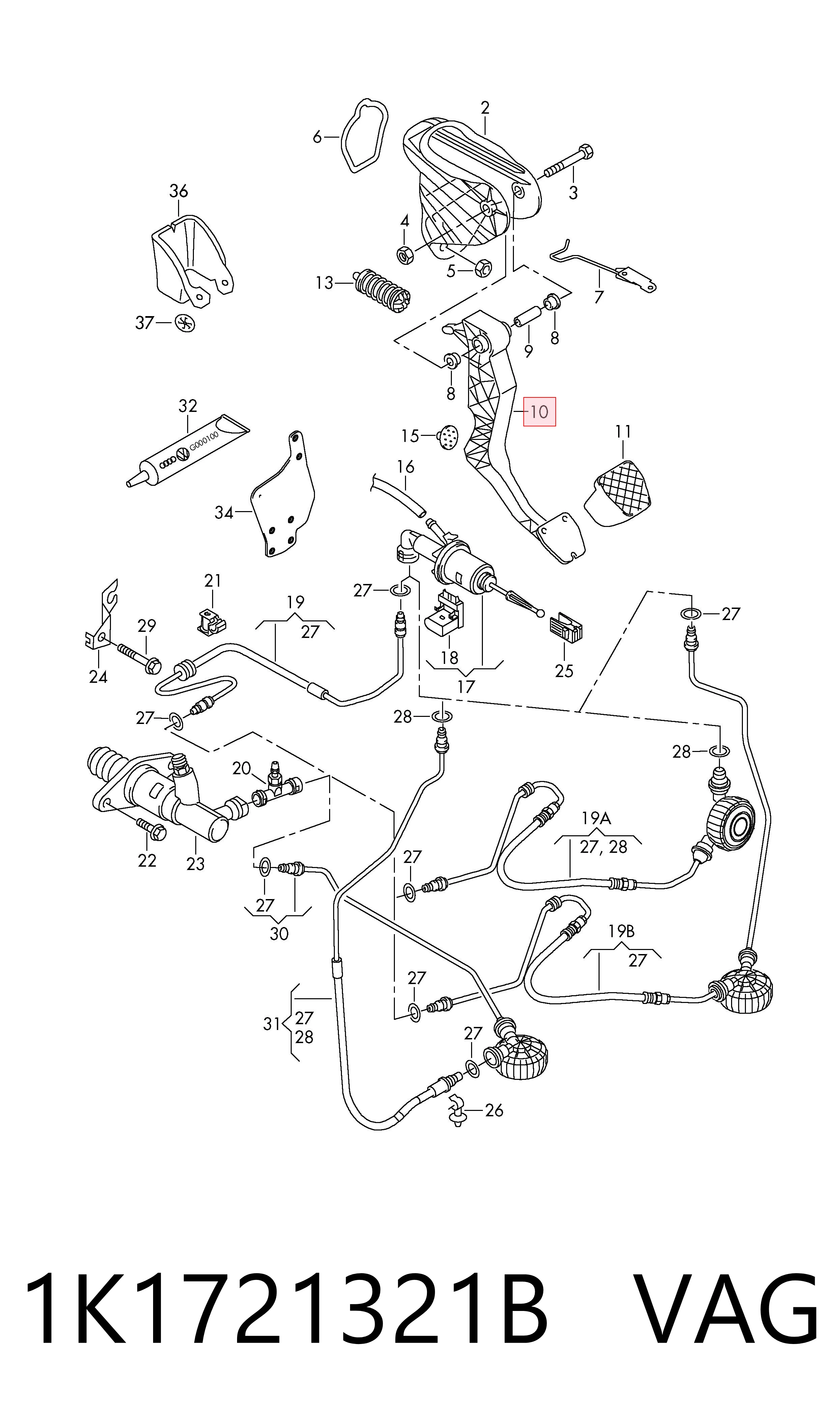 Pedał sprzęgła do Volkswagen Jetta V 1K2