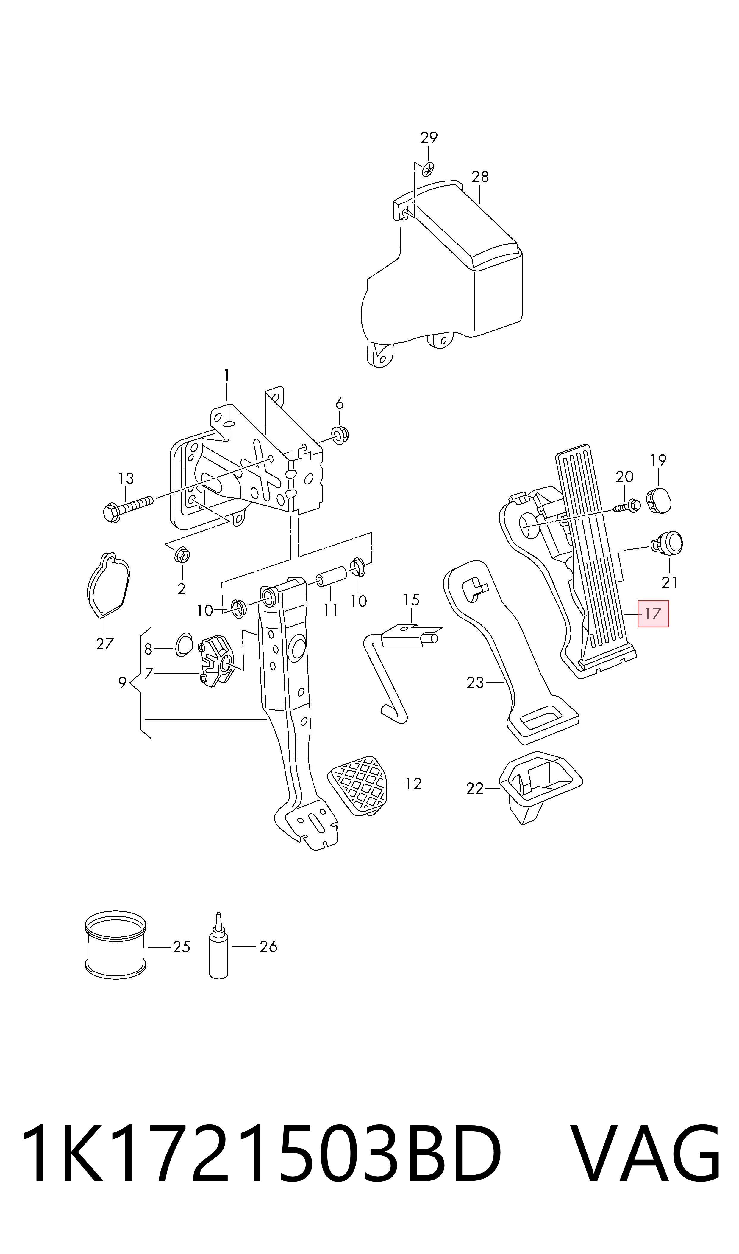 Pedał przyspieszenia (gazu) Seat Alhambra minivan (7V8, 7V9) (1996 - 2010) cena, od 56,84 USD
