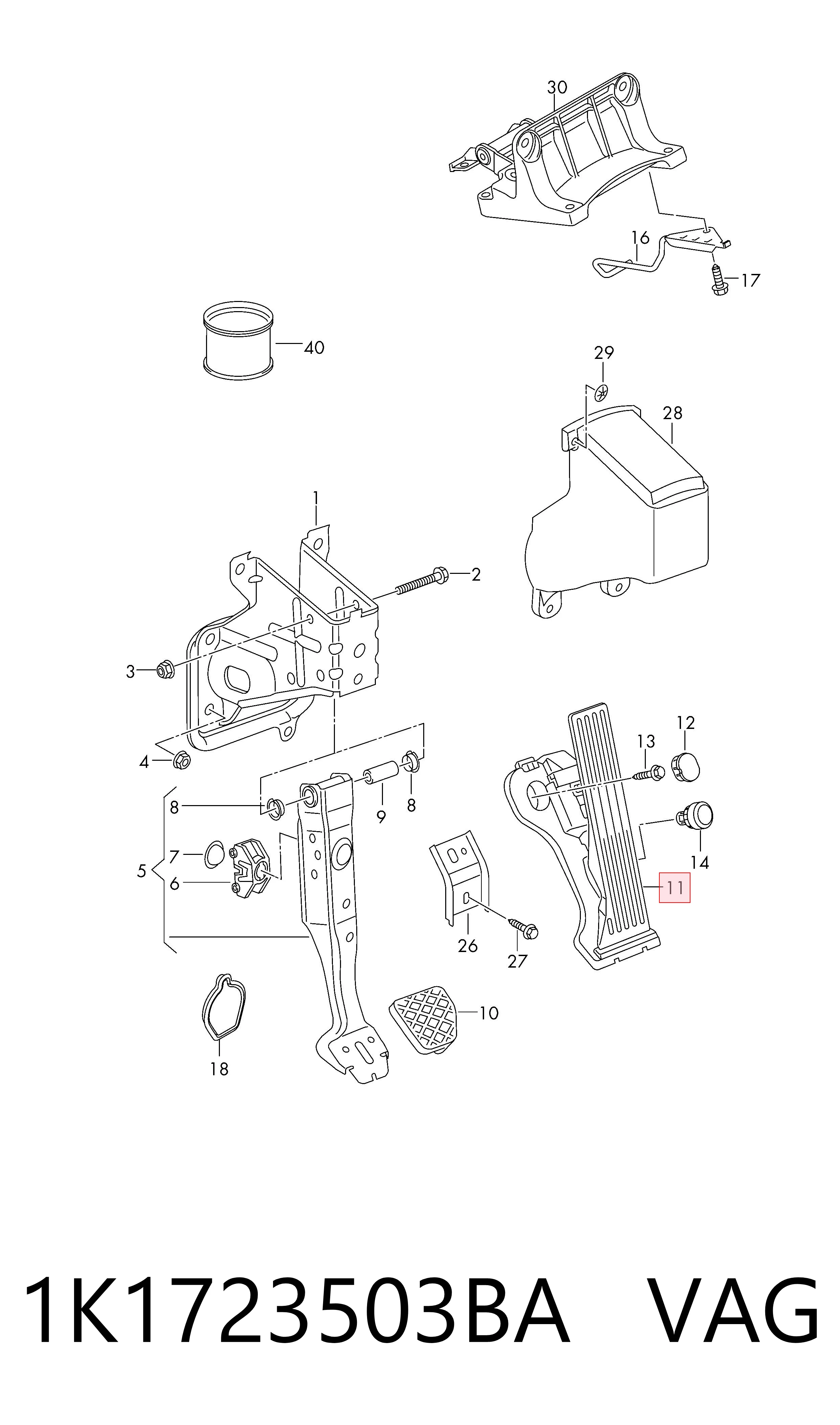 Do koszyka Pedał przyspieszenia (gazu) Audi Q3  8UB, 8UG