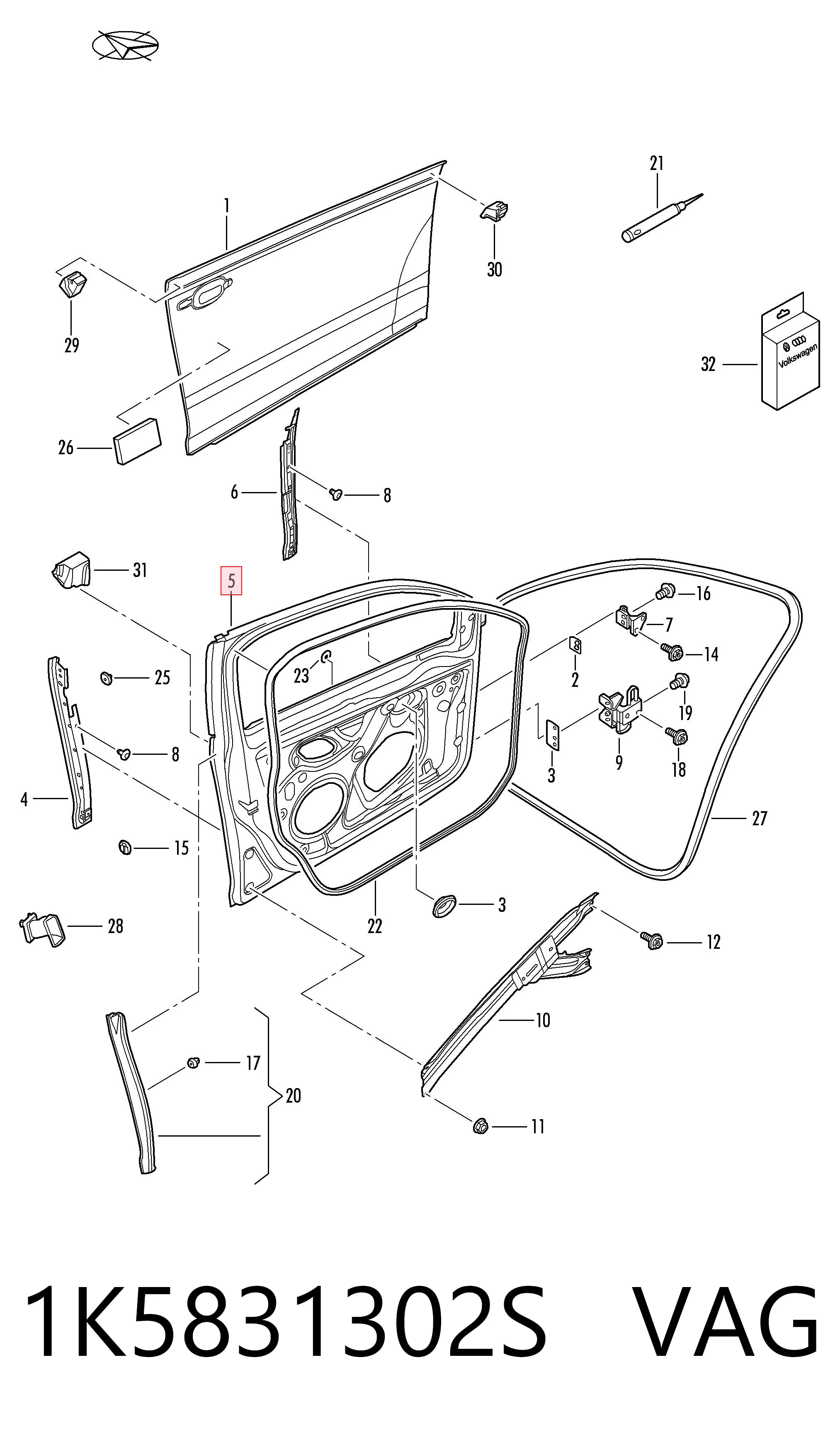 Drzwi przednie prawe do Volkswagen Jetta V 1K2
