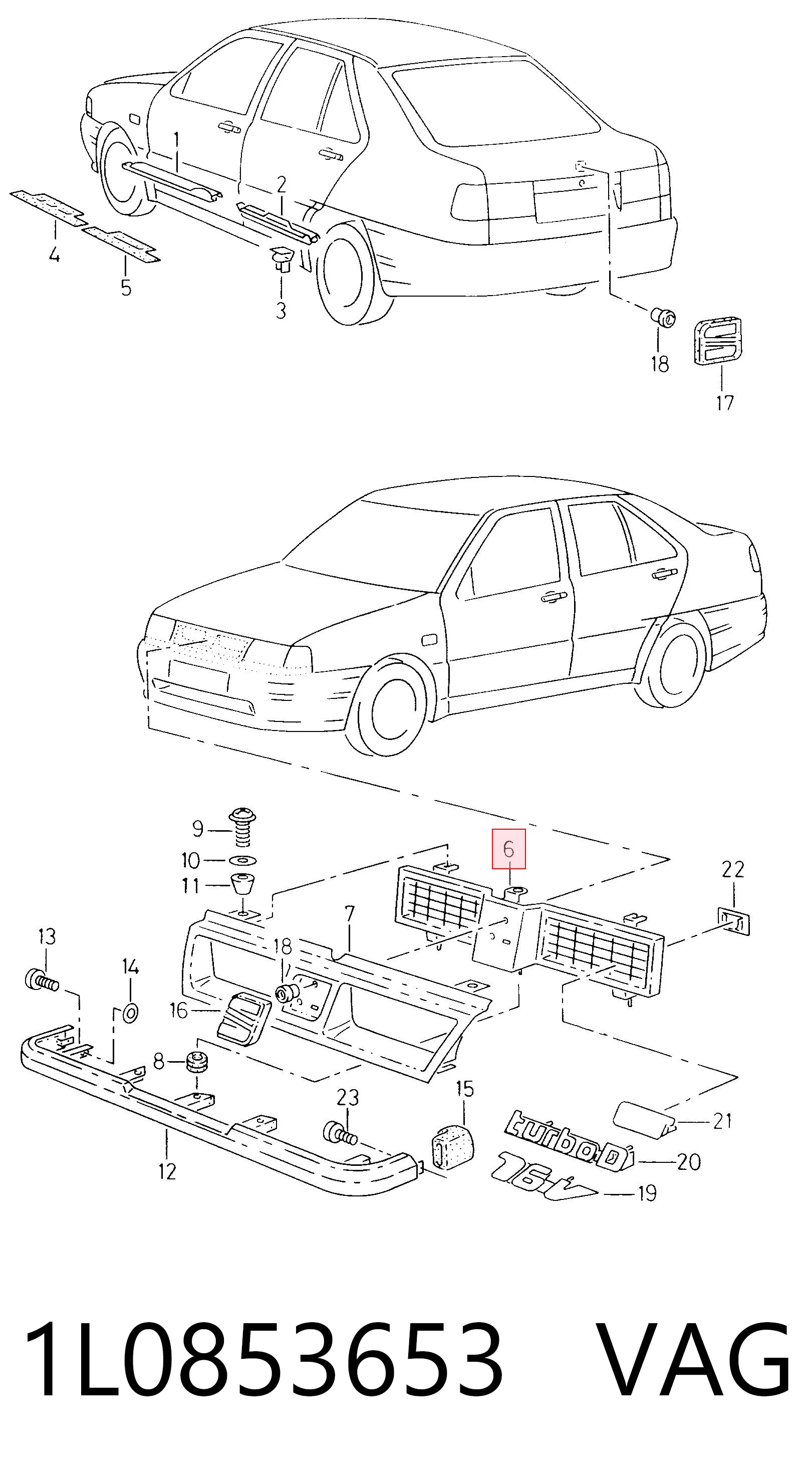 Atrapa chłodnicy do Seat Ibiza III 6L1