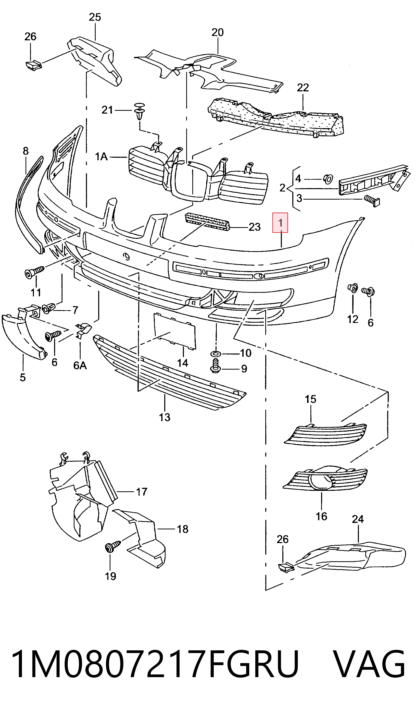 Do koszyka Zderzak przedni Seat Toledo II 1M2