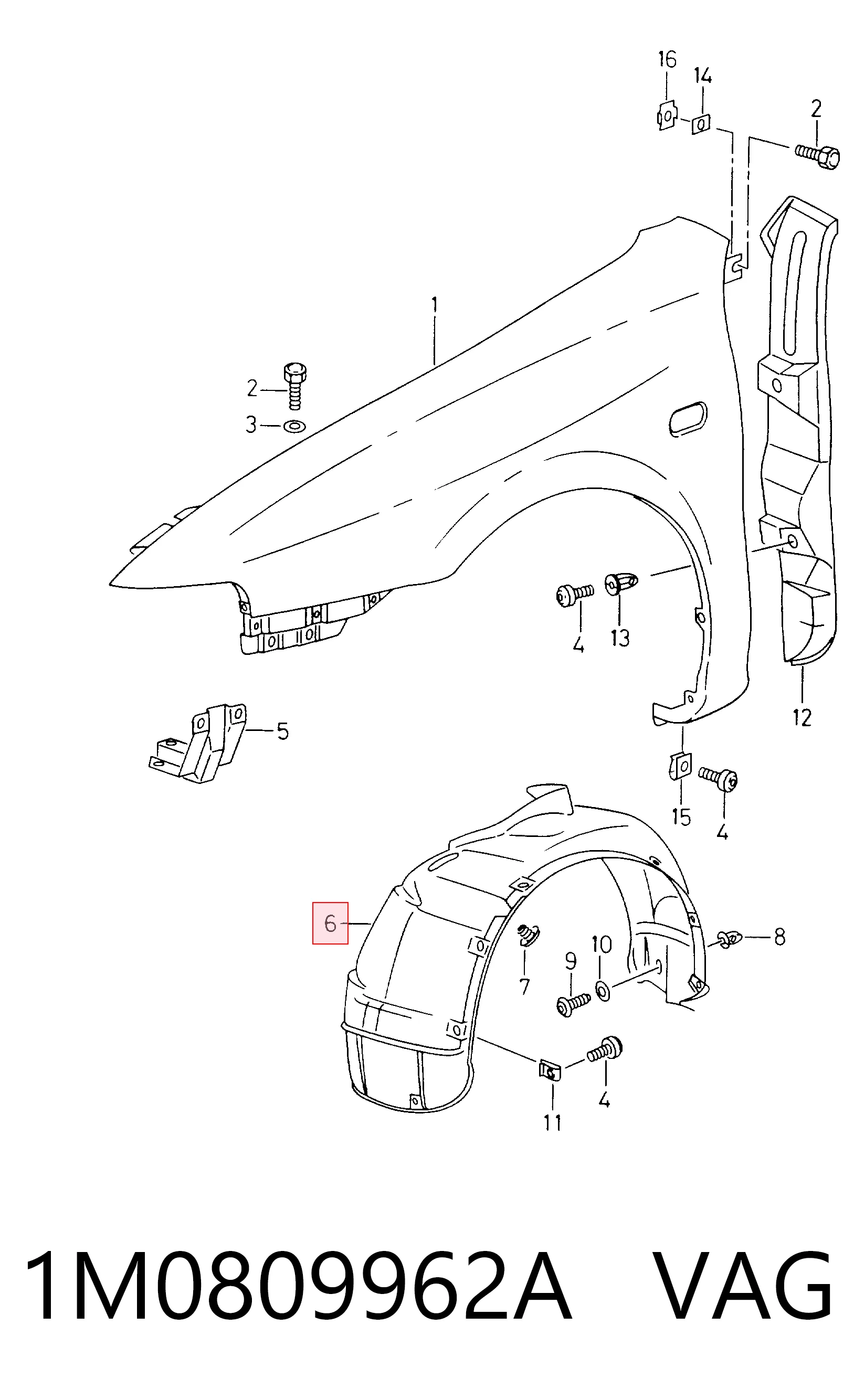 Nadkole błotnika przedniego prawe Seat Toledo I sedana (1L) (1991 - 1999) cena, od 25,04 USD