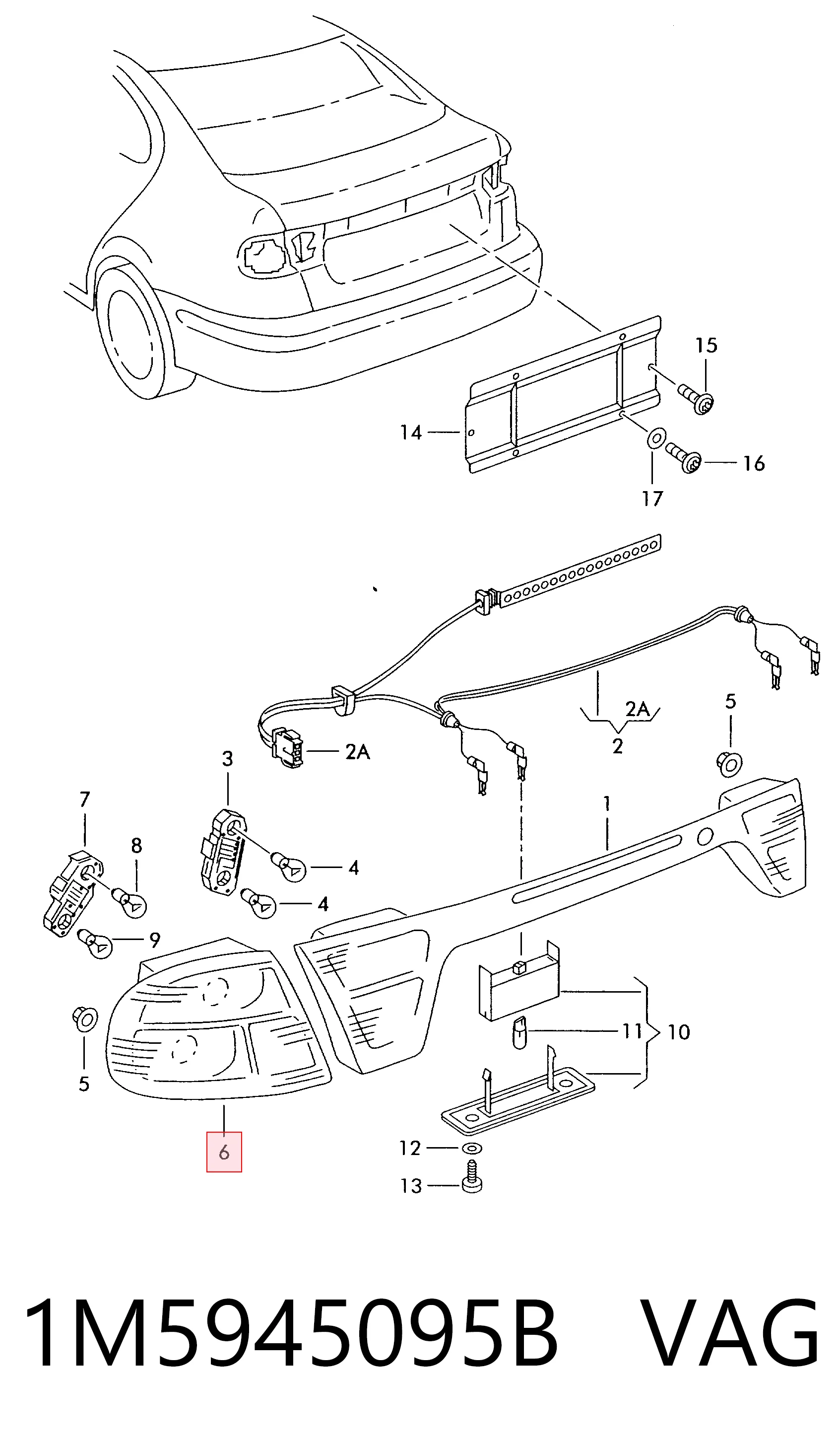 Lampa zespolona tylna lewa do Seat Toledo II 1M2