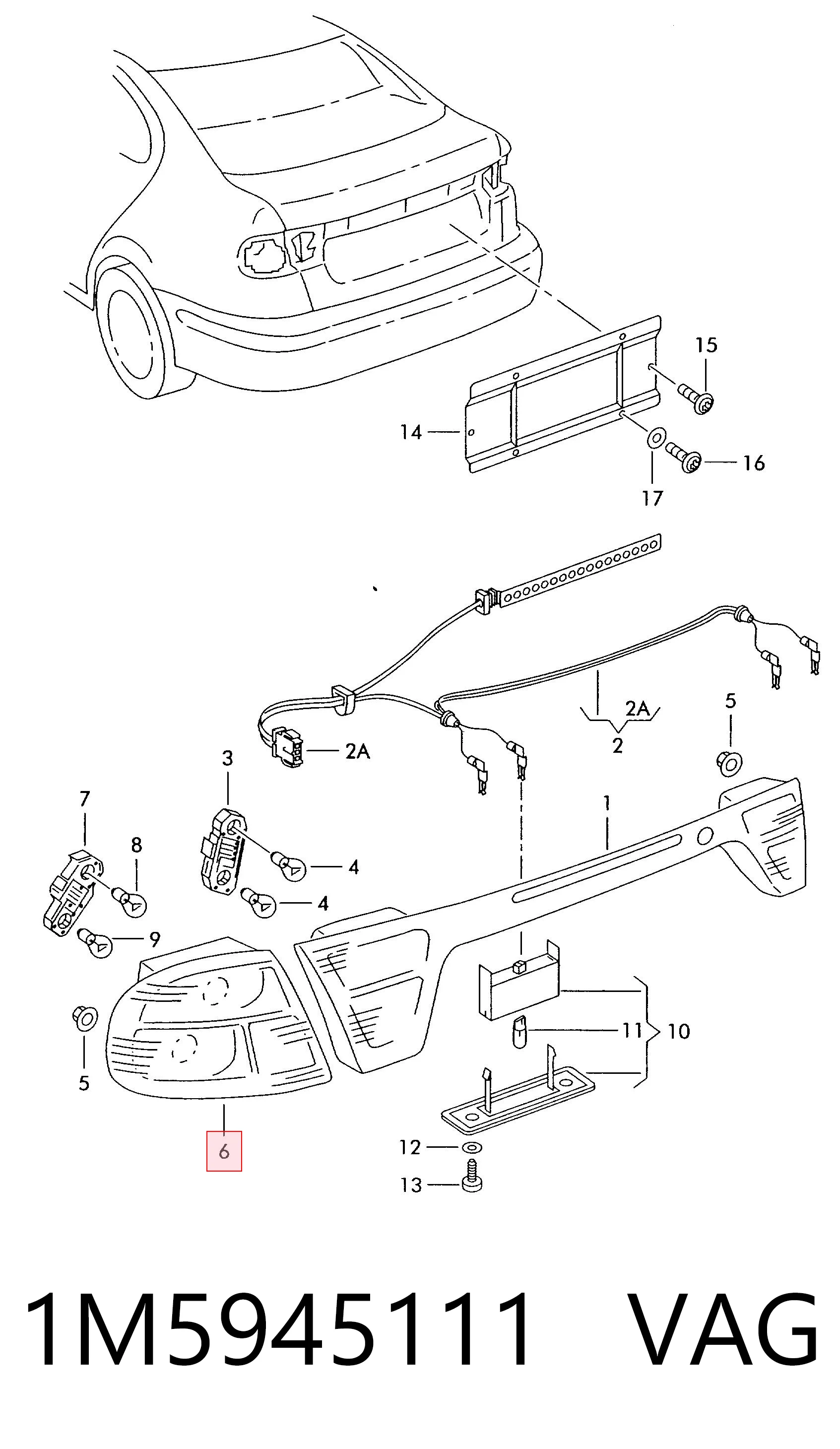 Do koszyka Lampa zespolona tylna lewa Seat Toledo II 1M2